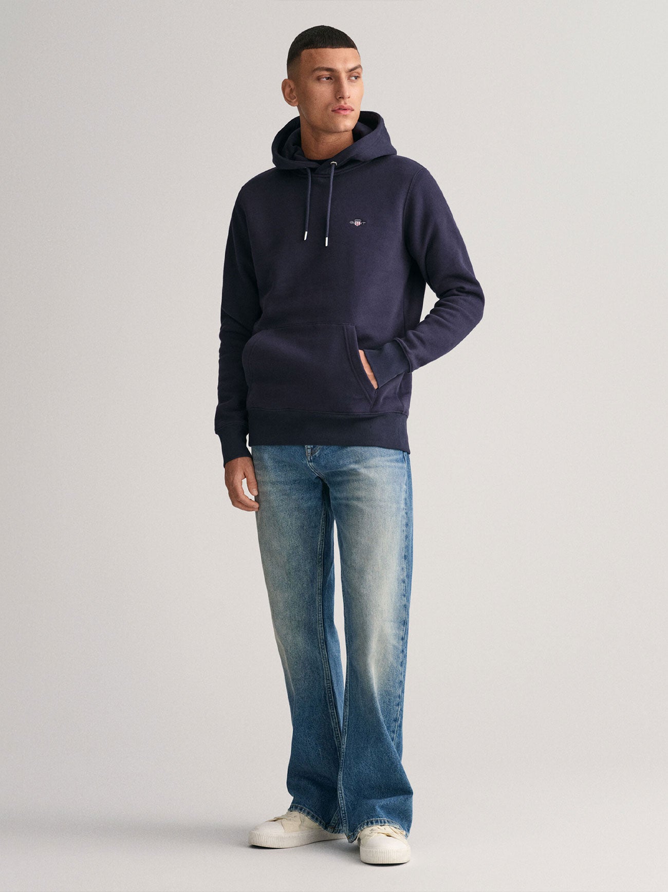 Mens Evening Blue Shield Hoodie