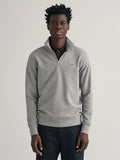Mens Grey Melange Shield Half Zip Sweatshirt