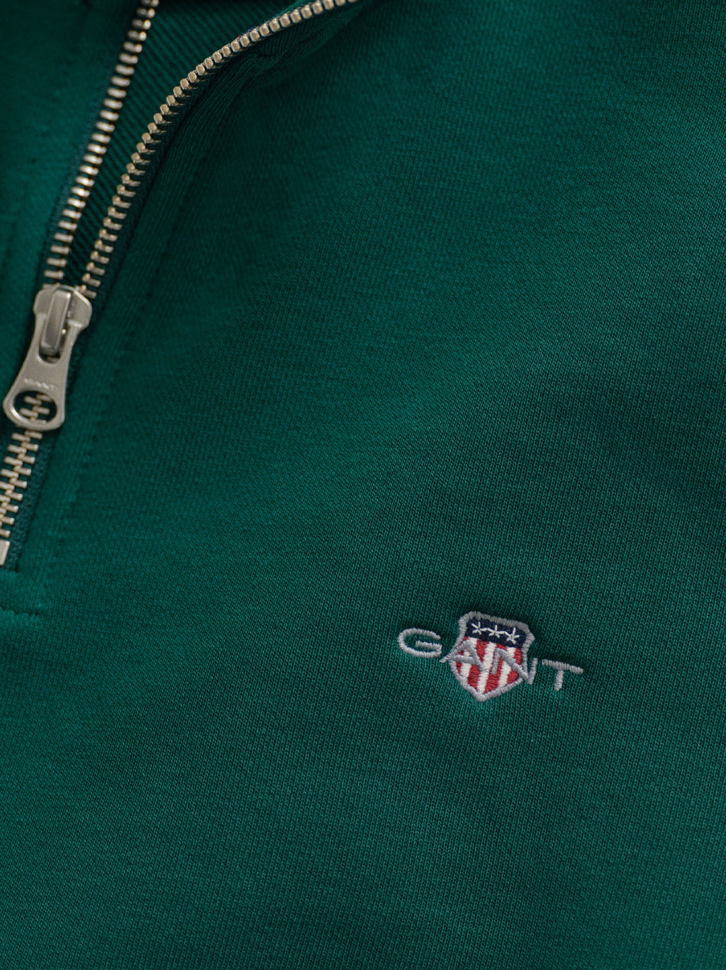 Mens Deep Forest Green Shield Half Zip Sweatshirt