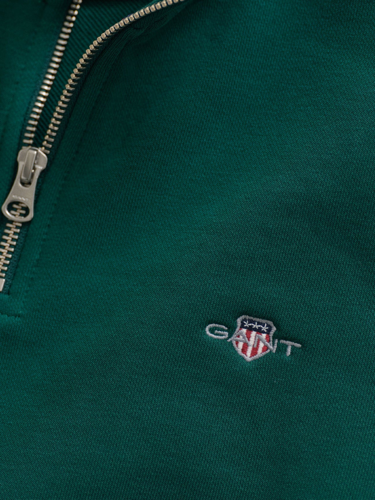 Mens Deep Forest Green Shield Half Zip Sweatshirt