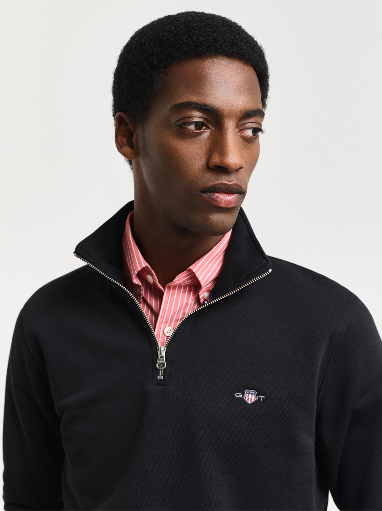 Mens Black Shield Half Zip Sweatshirt