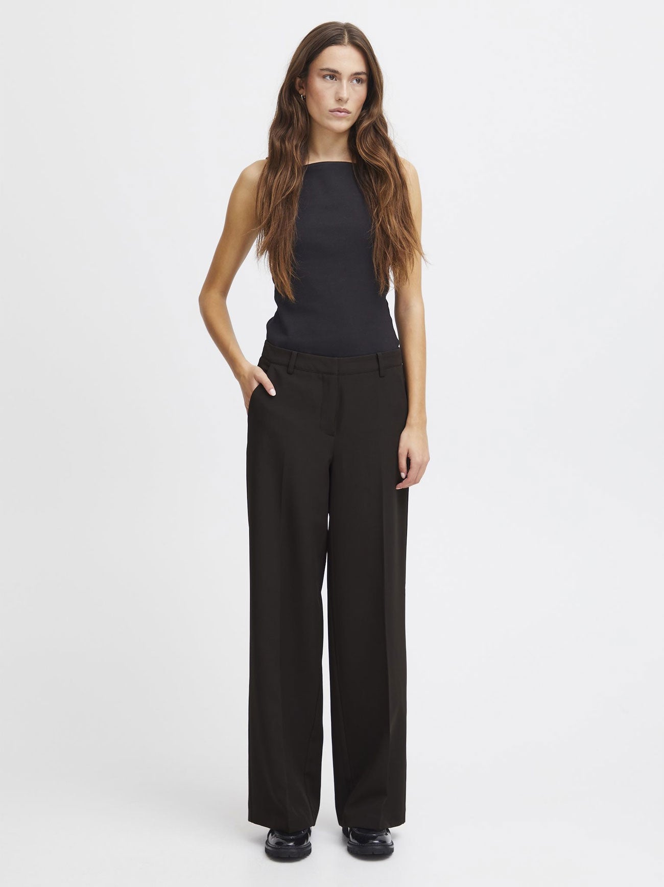 Womens Black Lexi Wide Trouser