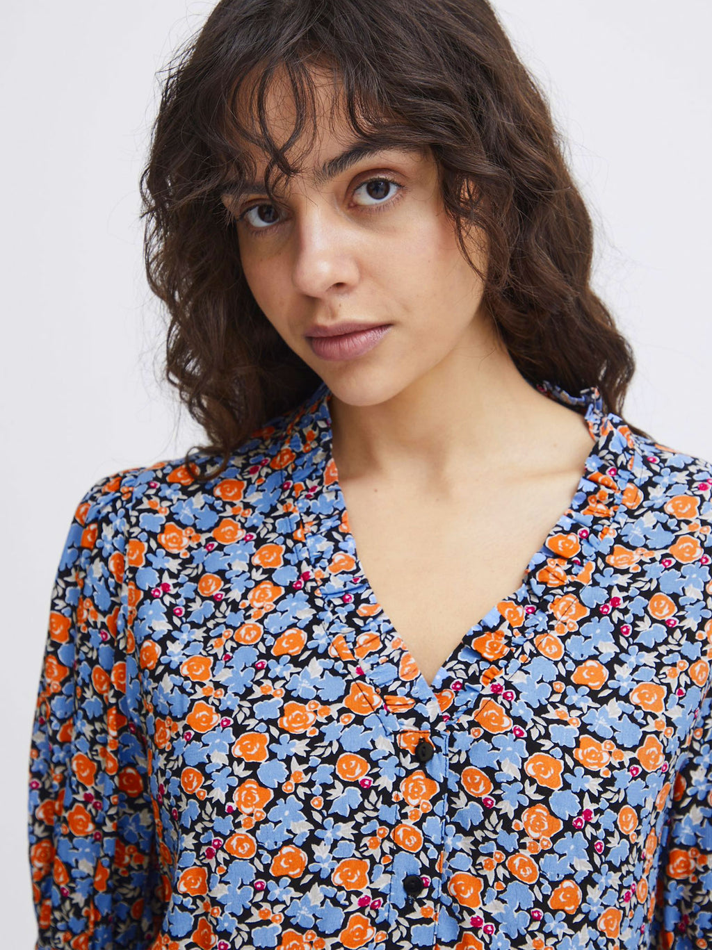 Womens Flower Patterned Yesim Shirt
