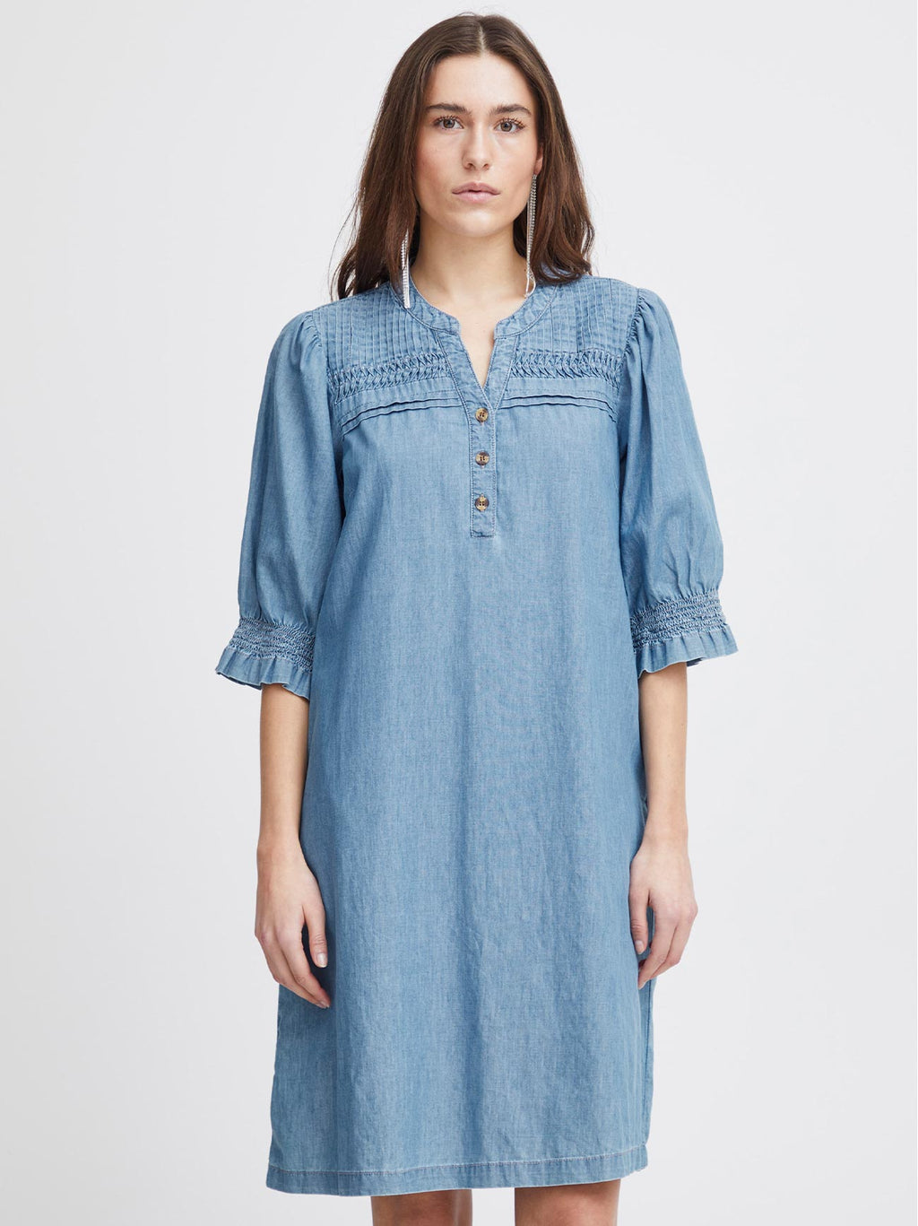 Womens Washed Blue Ihancey Dress