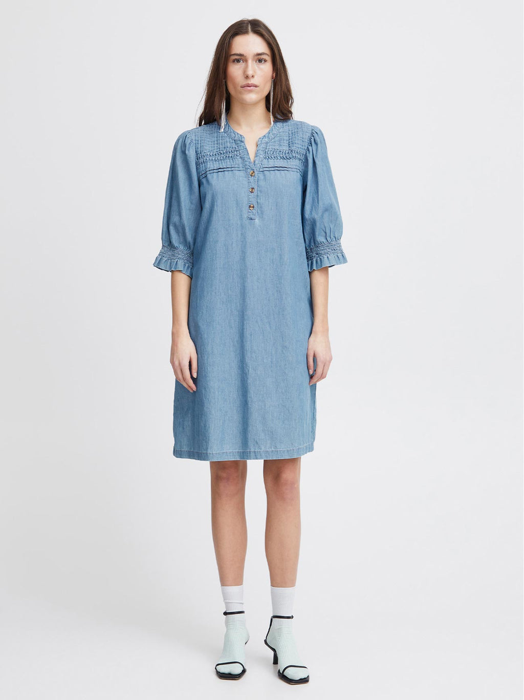 Womens Washed Blue Ihancey Dress