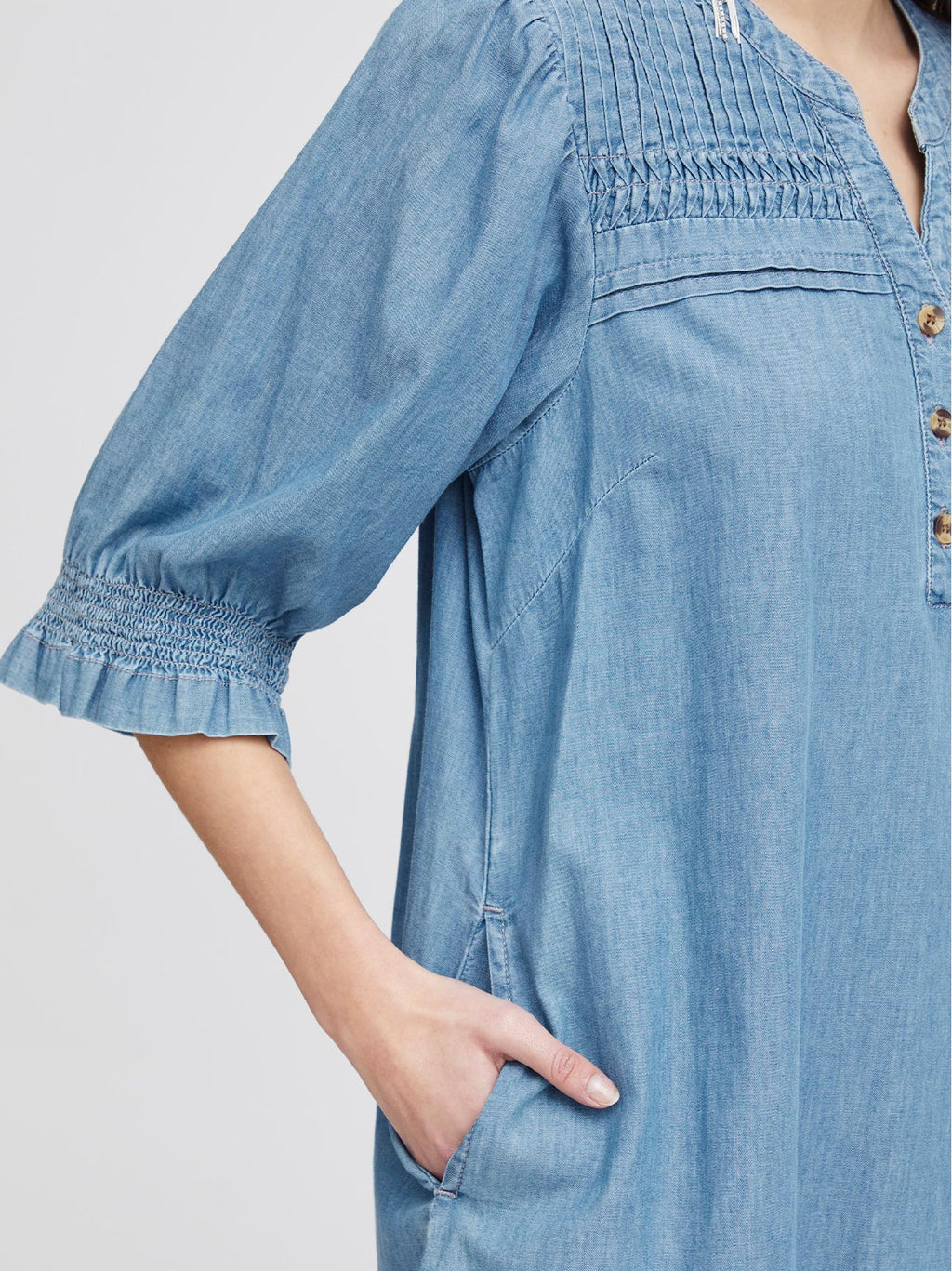 Womens Washed Blue Ihancey Dress