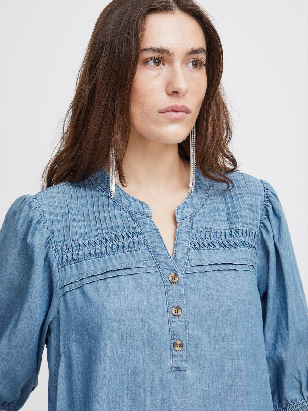 Womens Washed Blue Ihancey Dress