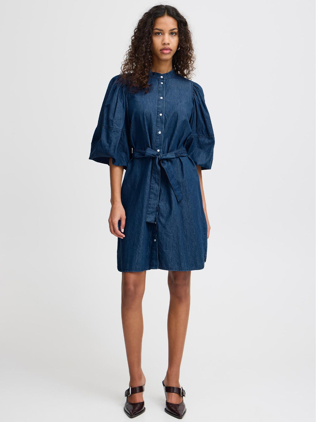 Womens Washed Dark Blue Ihborgie Dress