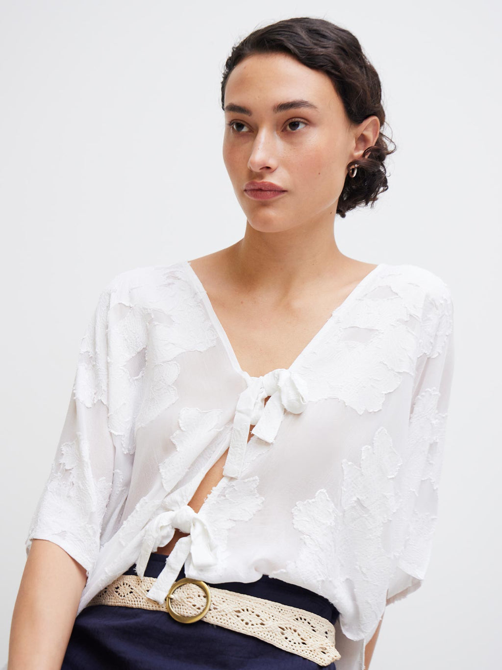 Womens Cloud Dancer Winnie Kimono Top