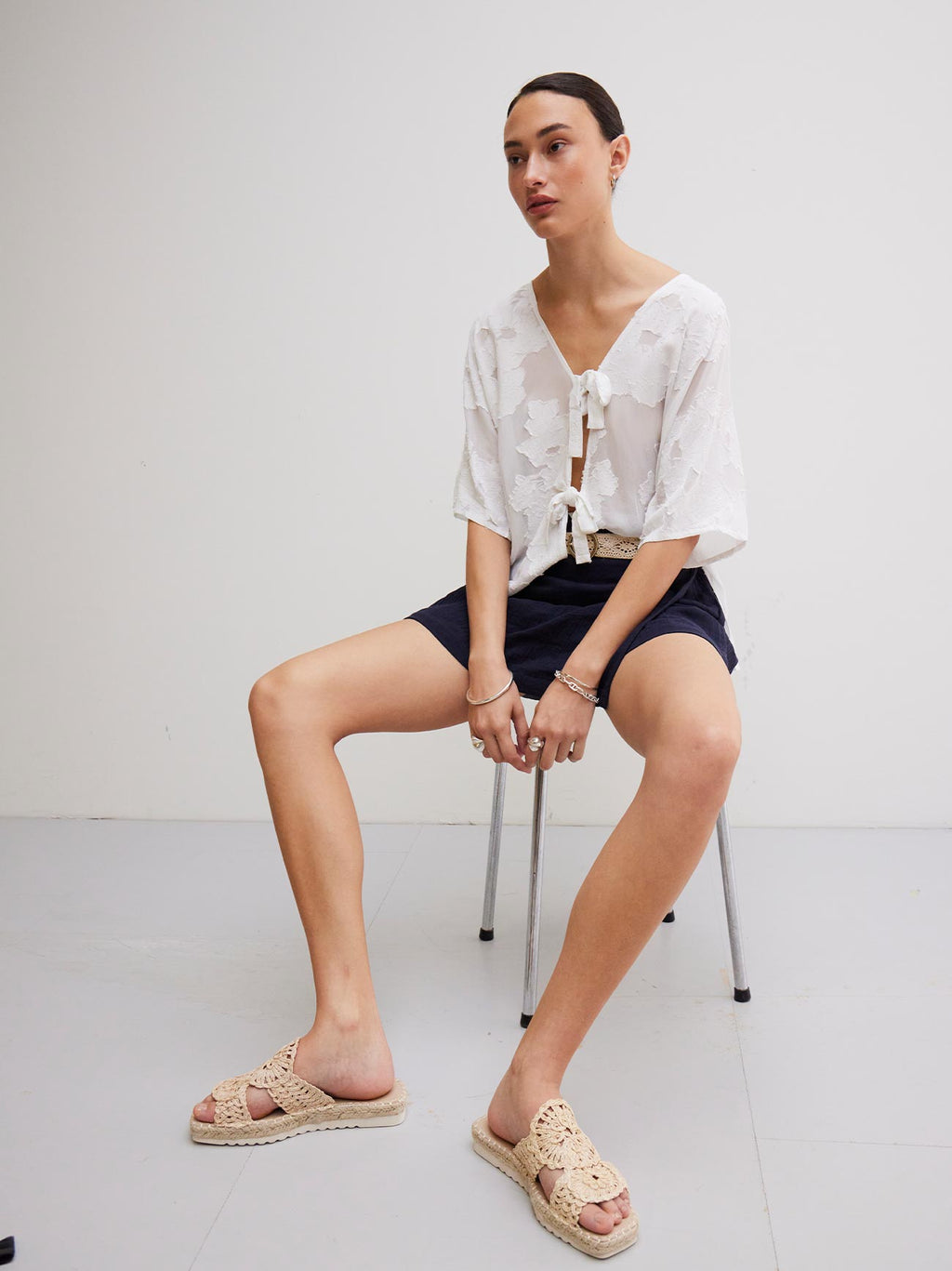 Womens Cloud Dancer Winnie Kimono Top