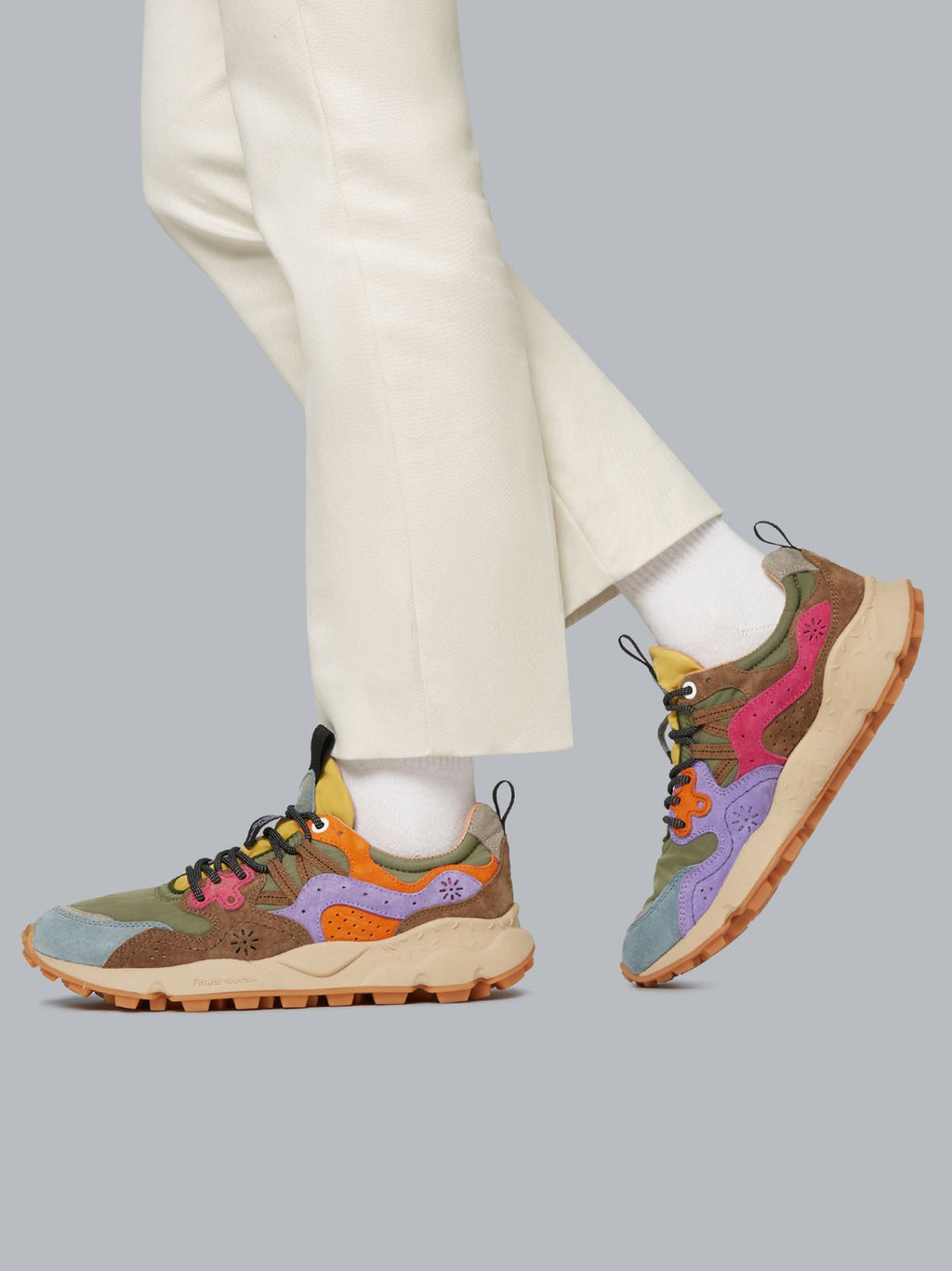 Mens Khaki Multi Yamano 3 Trainer