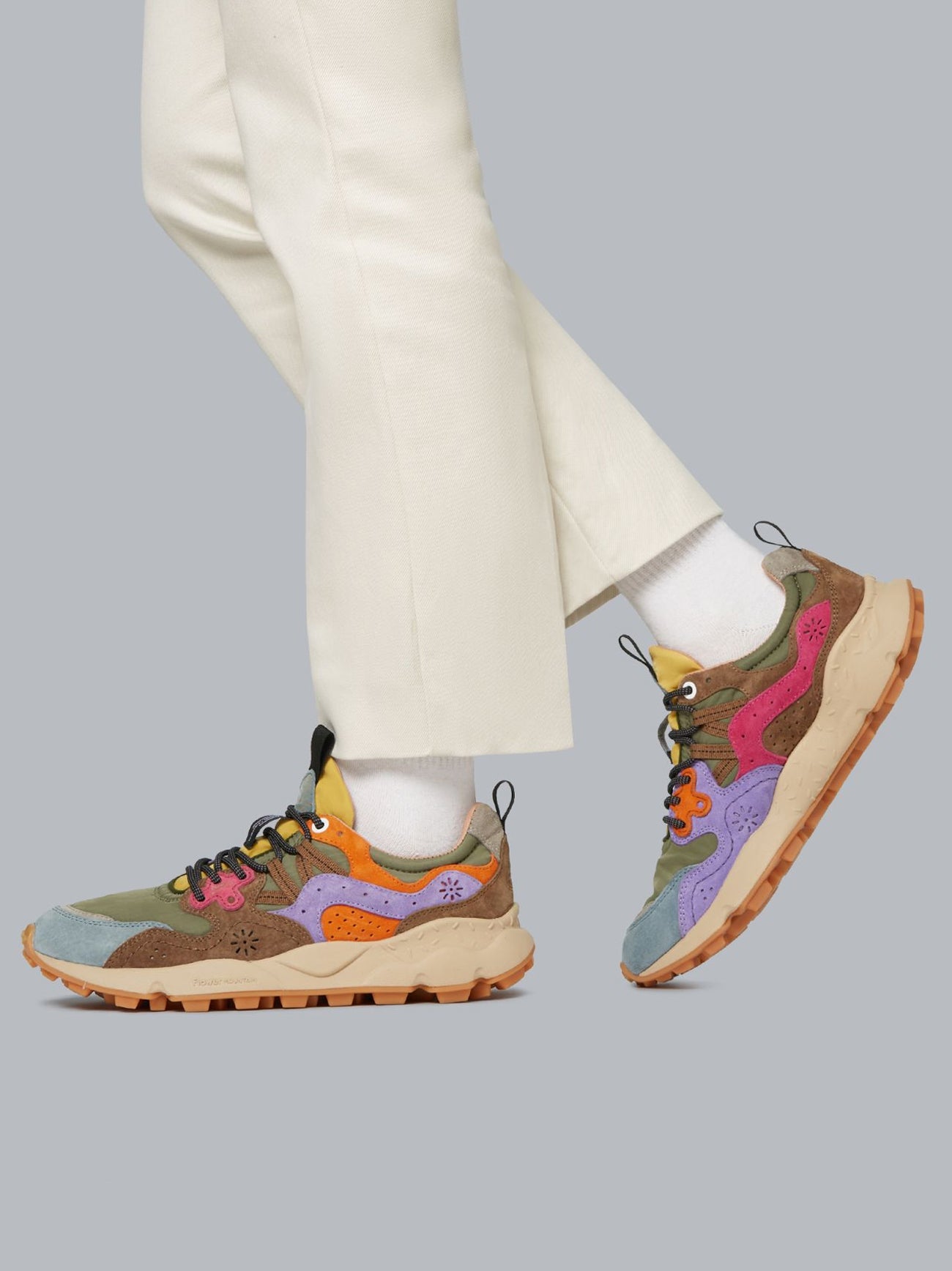 Mens Khaki Multi Yamano 3 Trainer