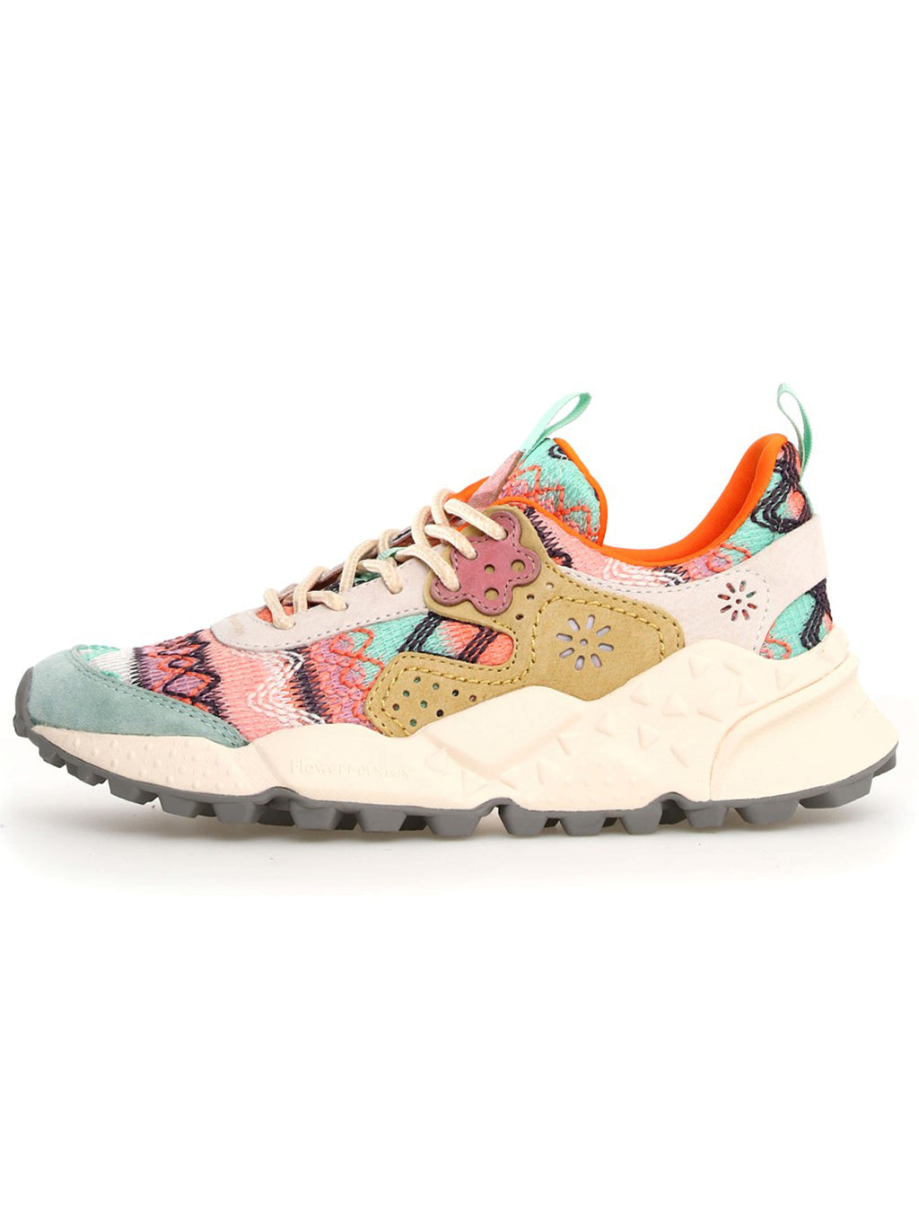 Womens Aquamarine Zucca Cream Kotetsu Trainer