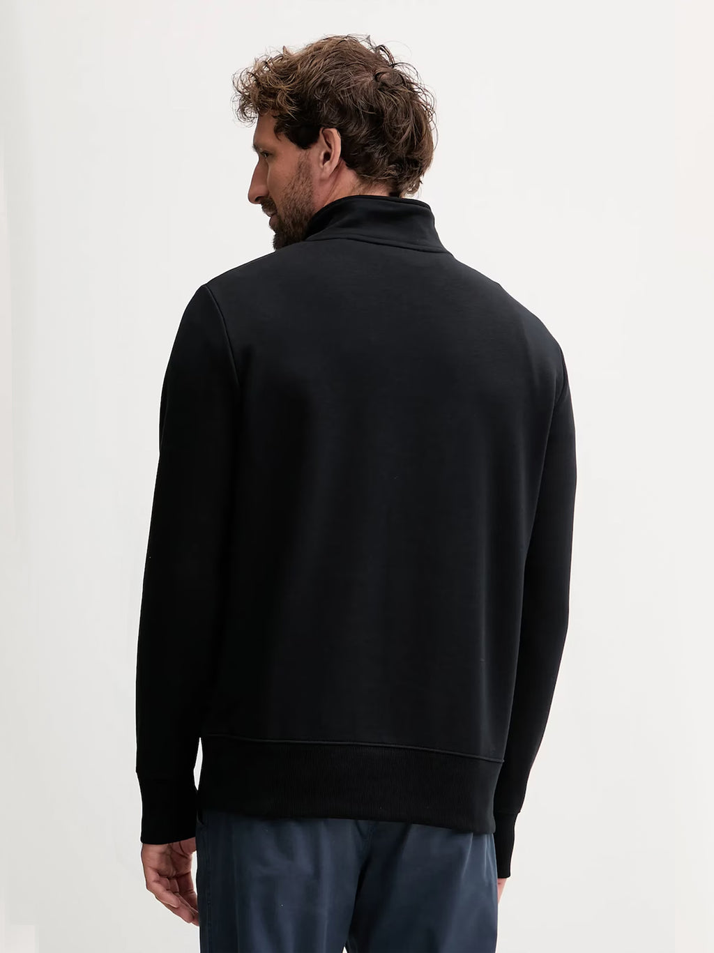 Mens Black Printed Graphic Half Zip Sweatshirt