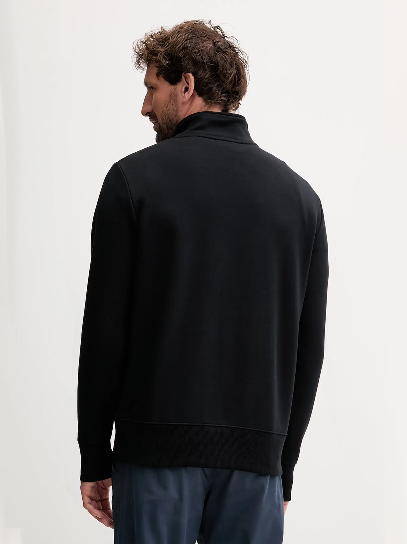 Mens Black Printed Graphic Half Zip Sweatshirt