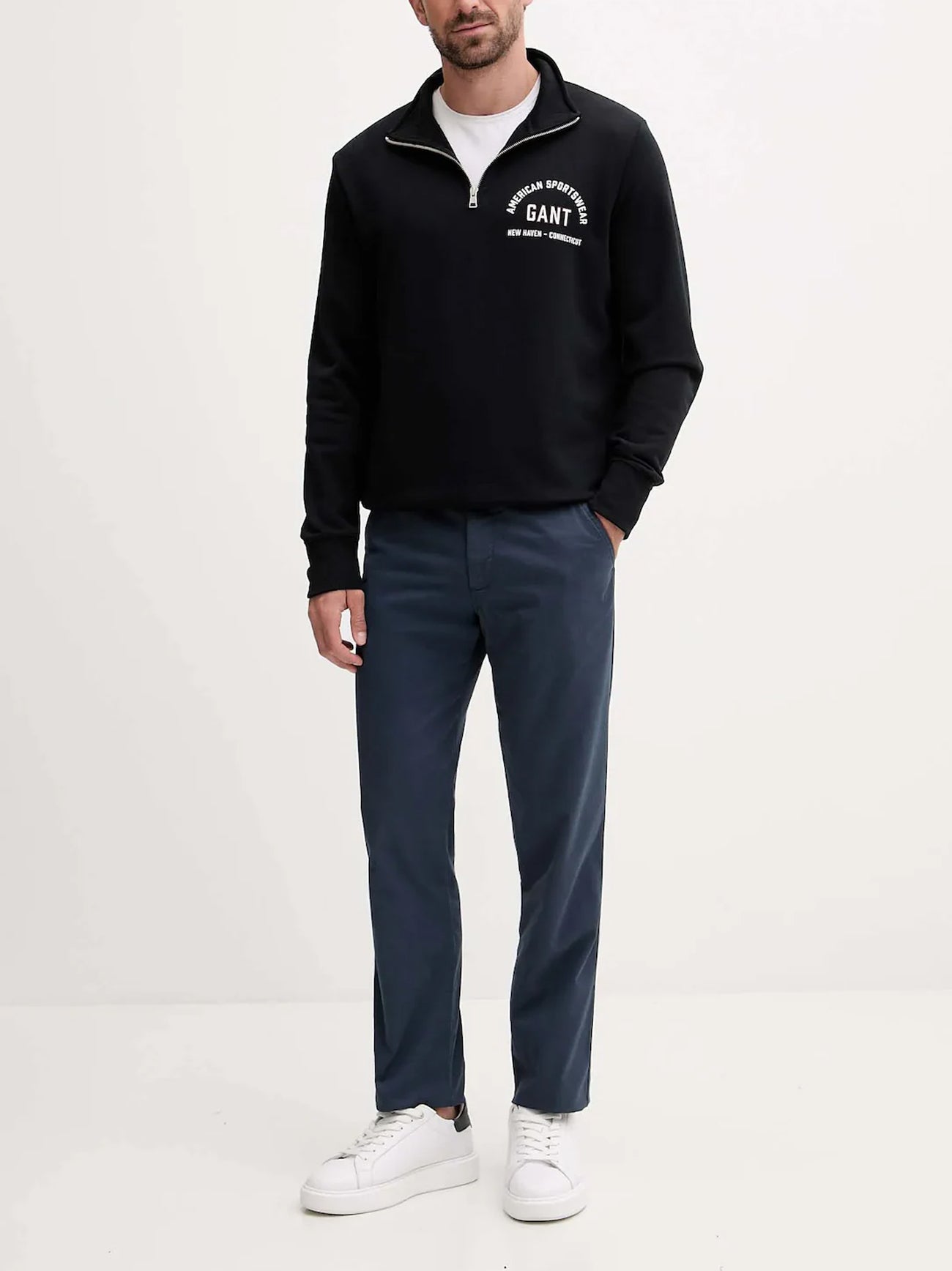 Mens Black Printed Graphic Half Zip Sweatshirt