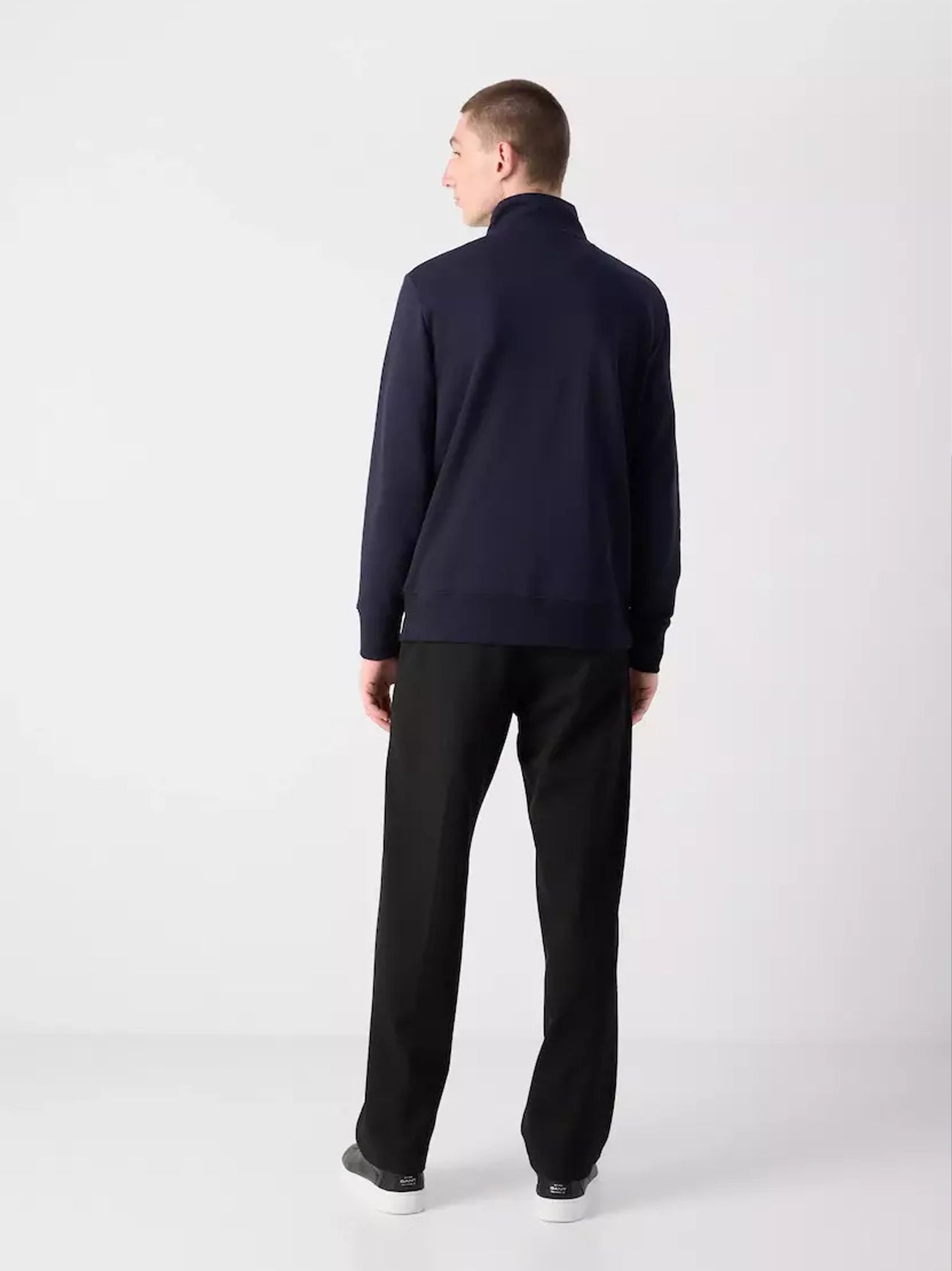 Mens Evening Blue Printed Graphic Half Zip Sweatshirt