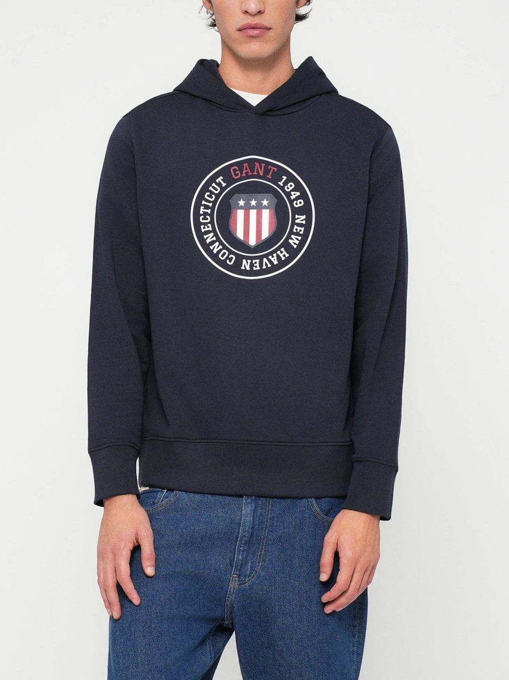 Mens Evening Blue Graphic Hoodie