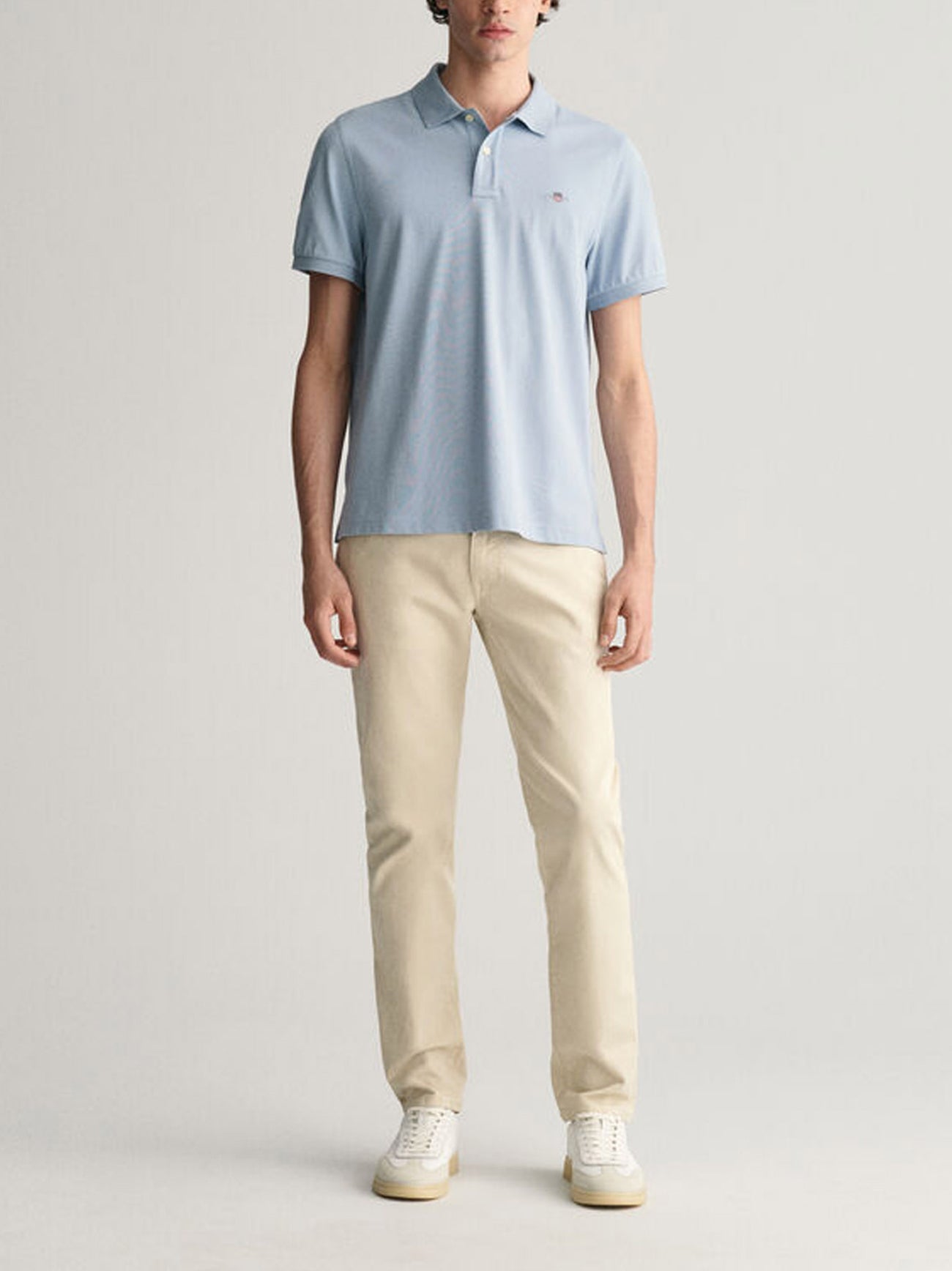 Mens Dove Blue Shield Logo Pique Polo Shirt