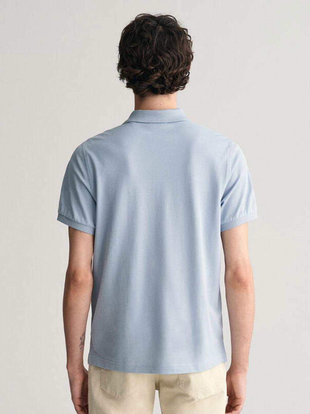 Mens Dove Blue Shield Logo Pique Polo Shirt