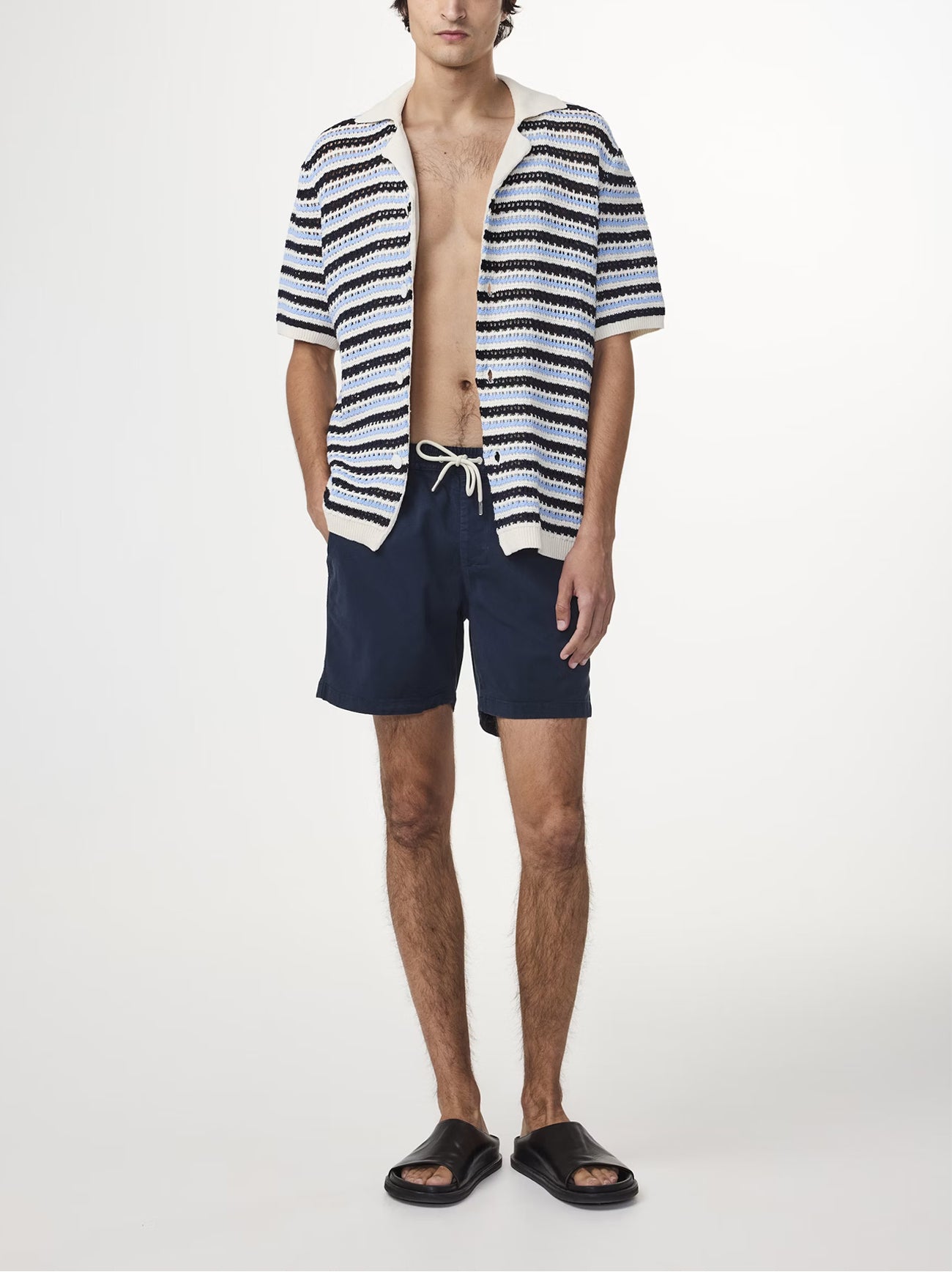 Mens Navy Blue Gregor Lyocell Blend Short