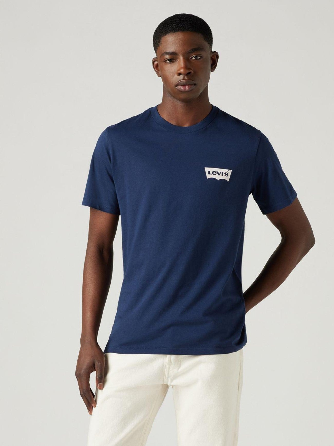 Mens Color Bw Dress Blues Graphic Print Crew Neck T-Shirt