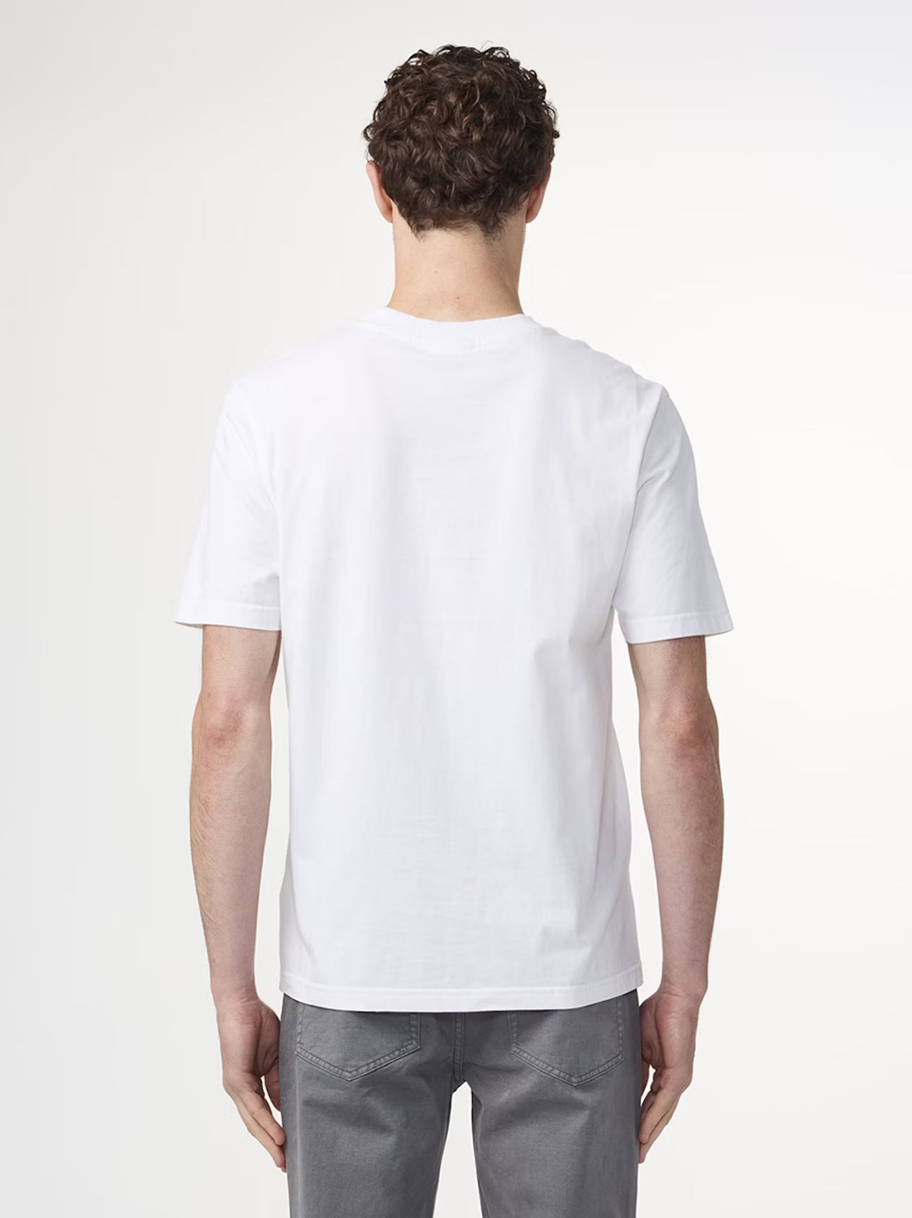 Mens White Adam Casual Logo Pima T-Shirt