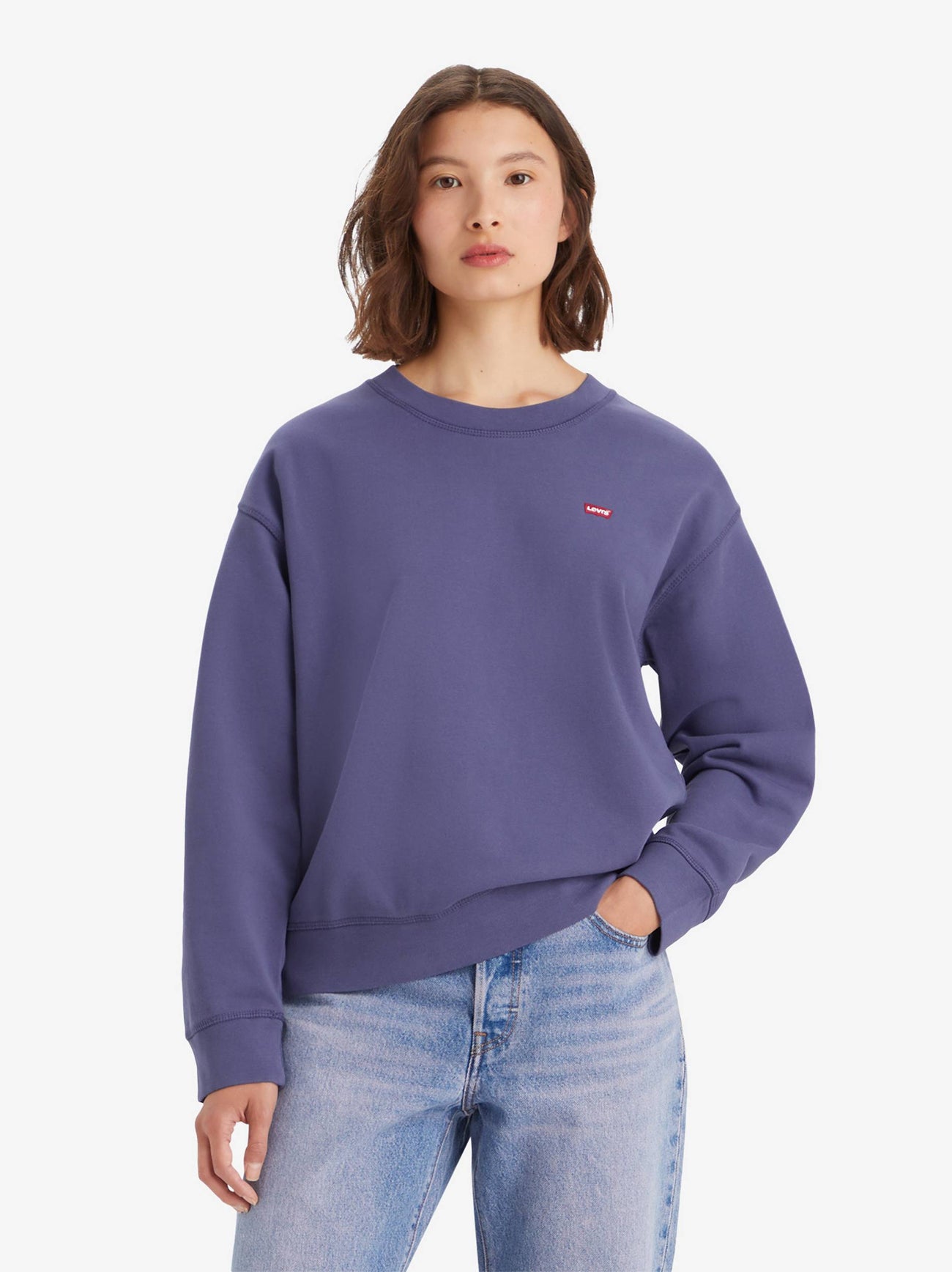 Womens Crown Blue Standard Crew Sweatshirt