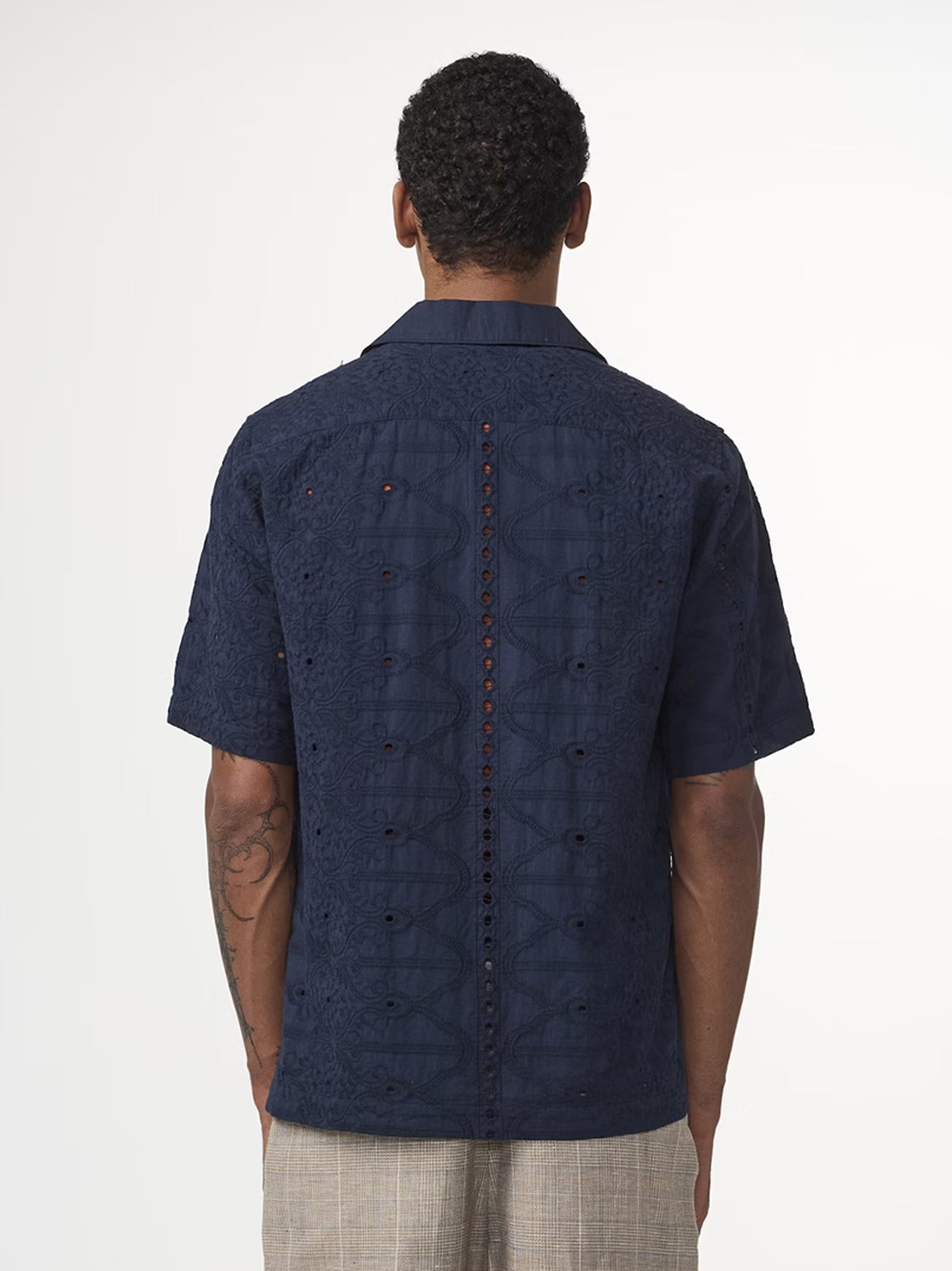 Mens Navy Blue Julio Short Sleeve Shirt