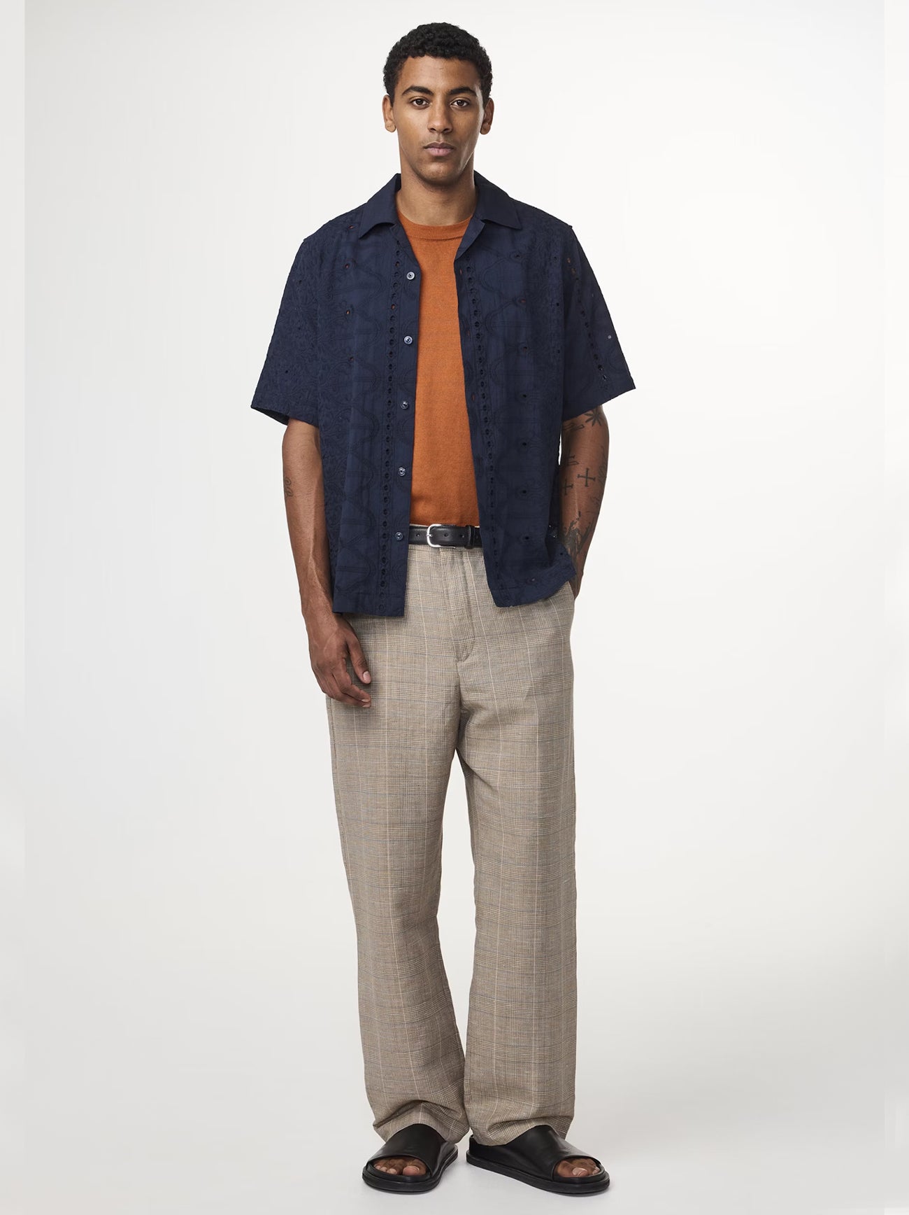 Mens Navy Blue Julio Short Sleeve Shirt