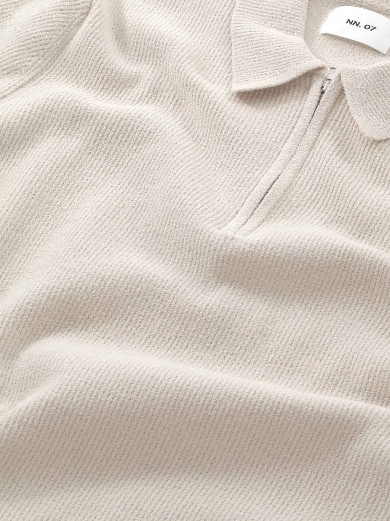 Mens Ecru Danny Zip Polo Shirt