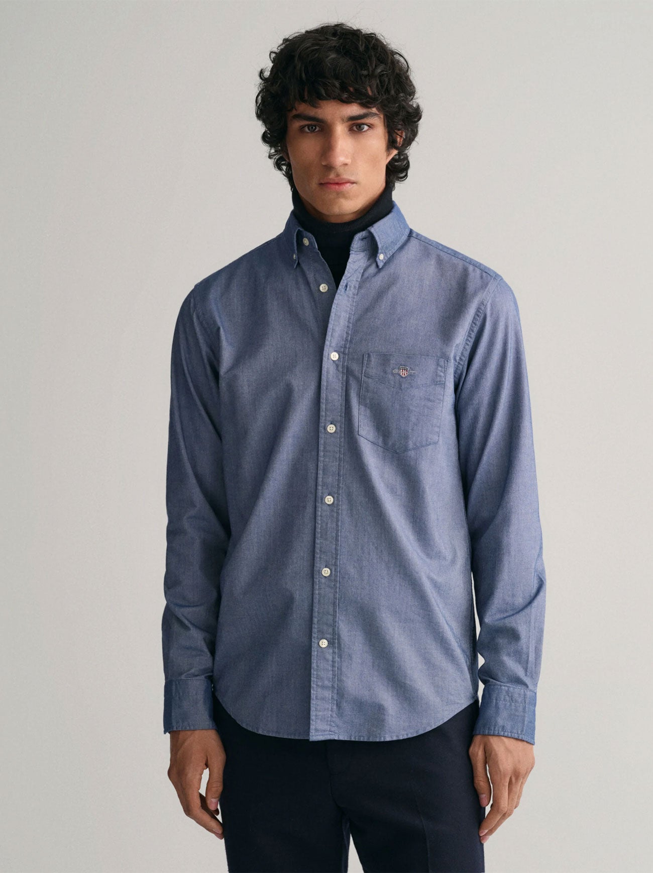 Mens Persian Blue Regular Fit Classic Oxford Shirt