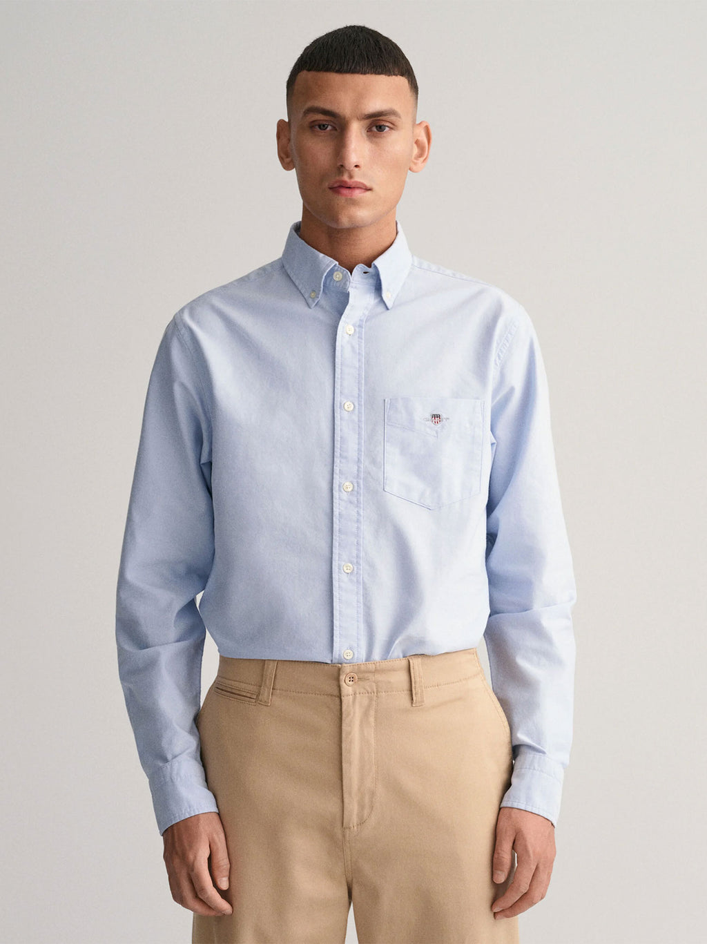 Mens Light Blue Regular Fit Classic Oxford Shirt
