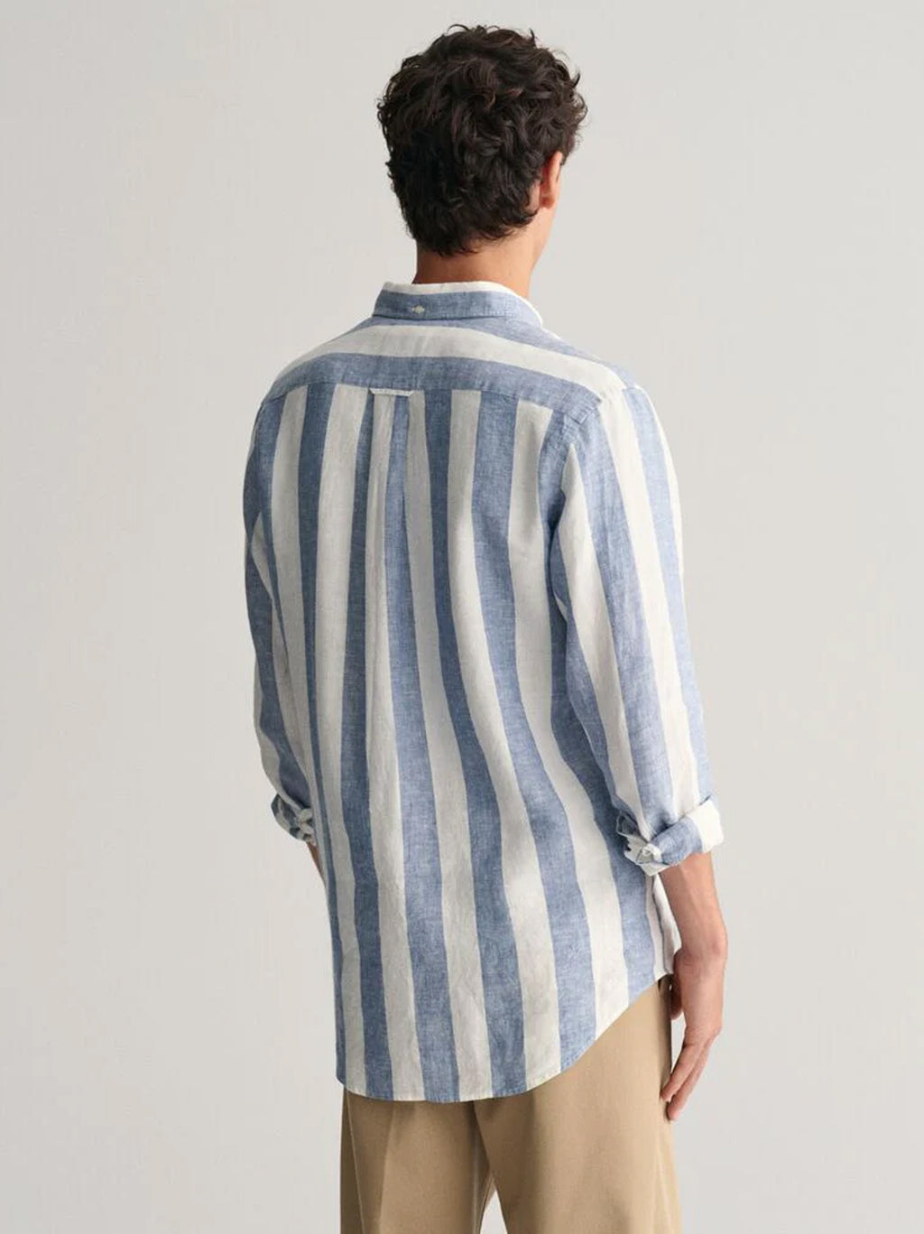 Mens Salty Sea Bold Stripe Linen Shirt