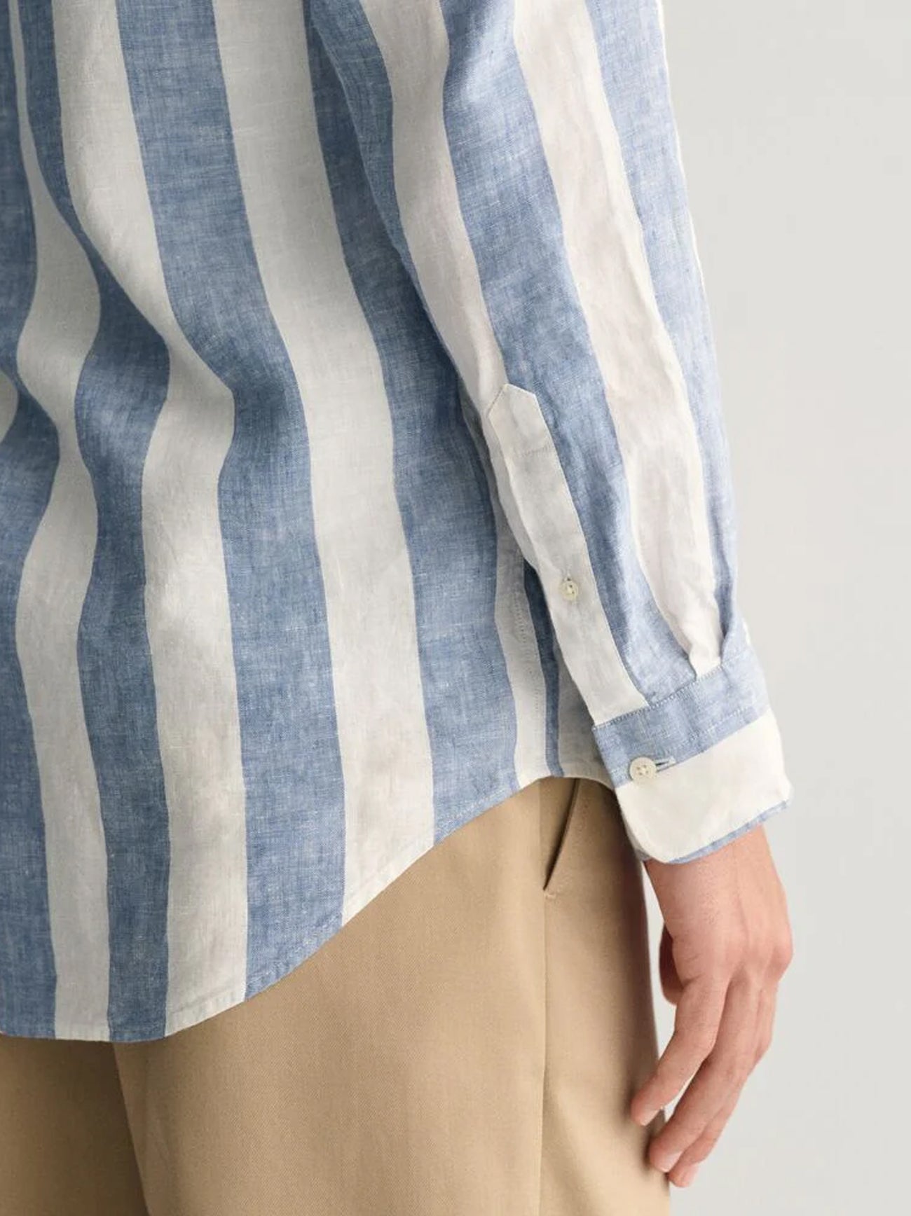 Mens Salty Sea Bold Stripe Linen Shirt