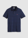 Mens Rayn Stripe Dark Indigo Polo Polo Shirt