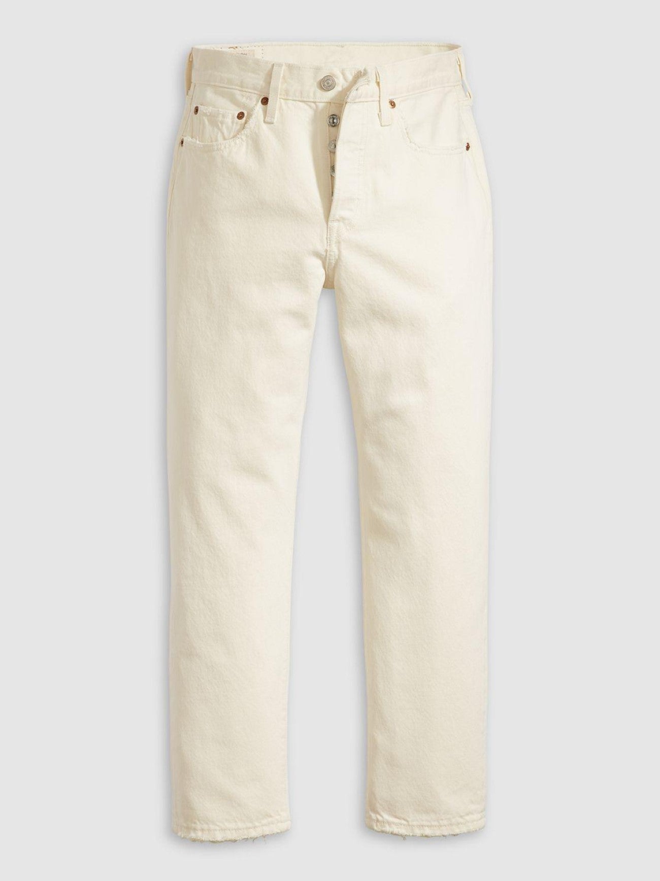 Womens Ecru Booper No Damage 501 Crop Jean