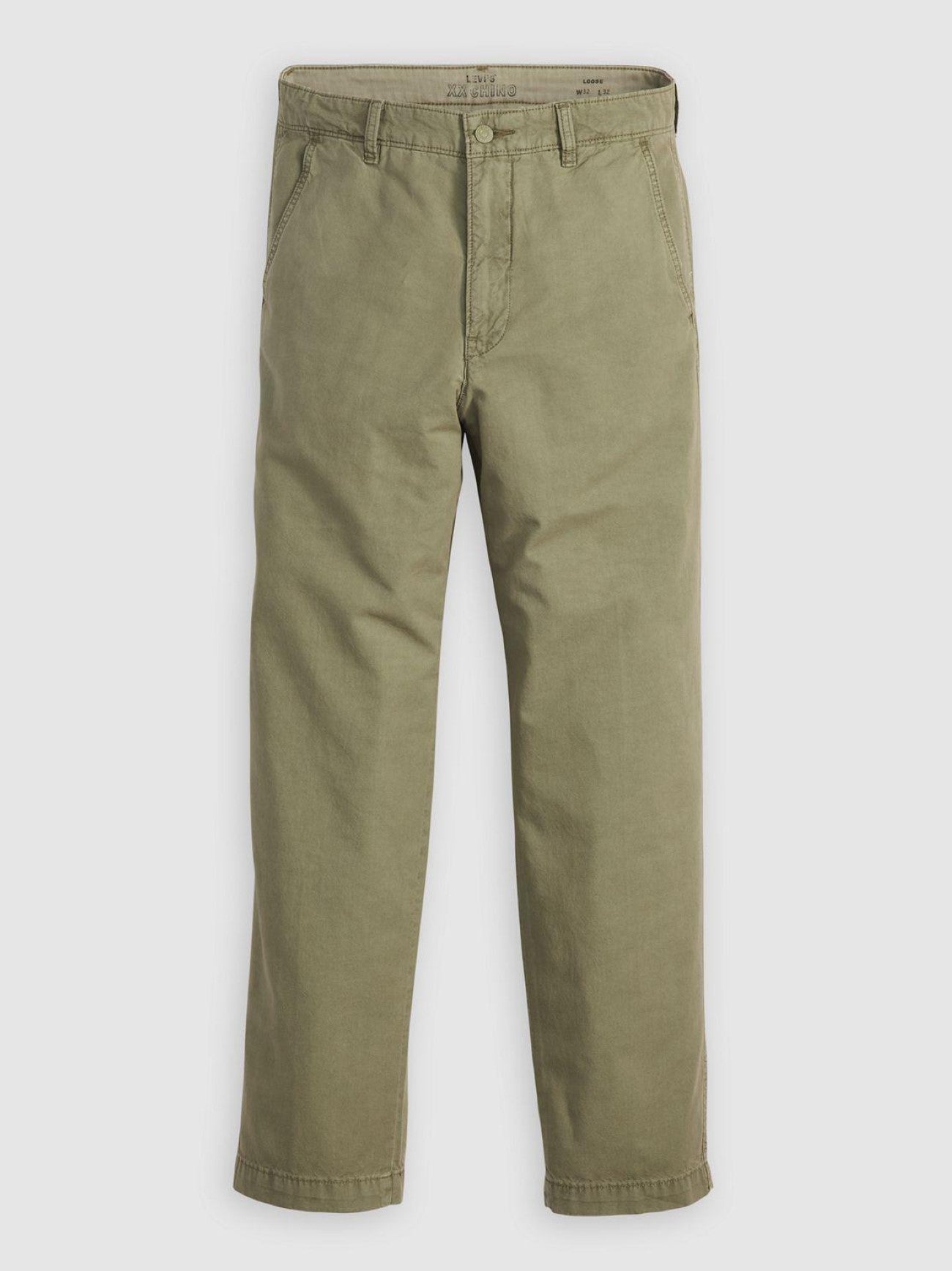 Mens Deep Lichen Linen Authentic Loose Chino
