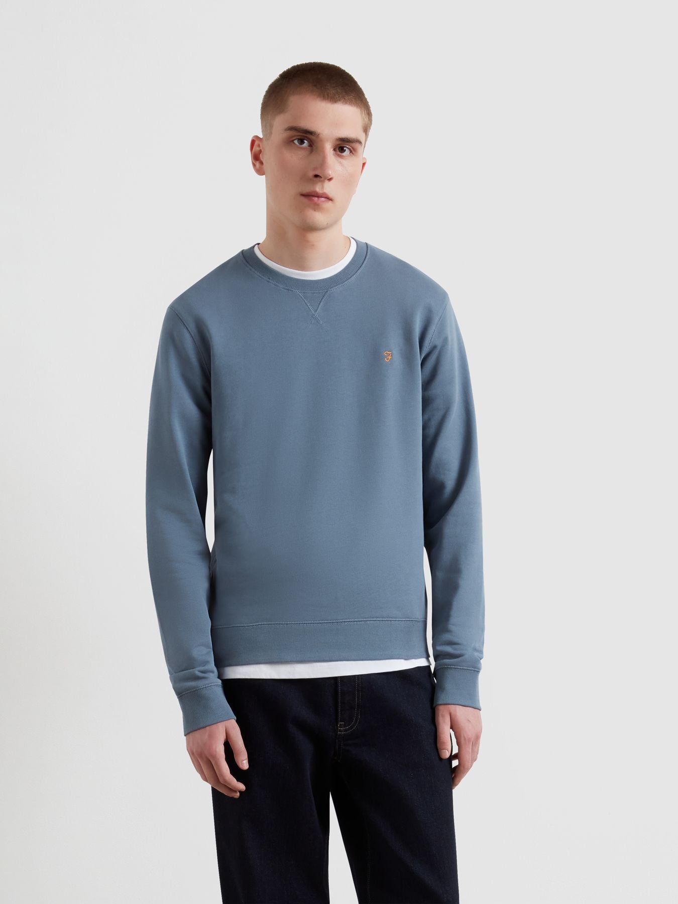 Mens Chalk Blue Tim Crew Neck Sweatshirt