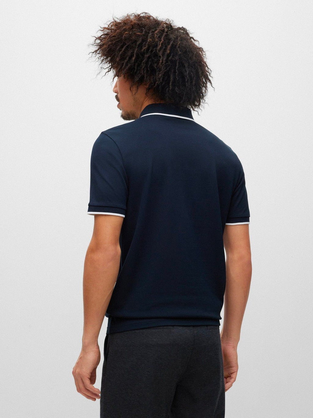 Mens Dark Blue Passertip Polo Shirt