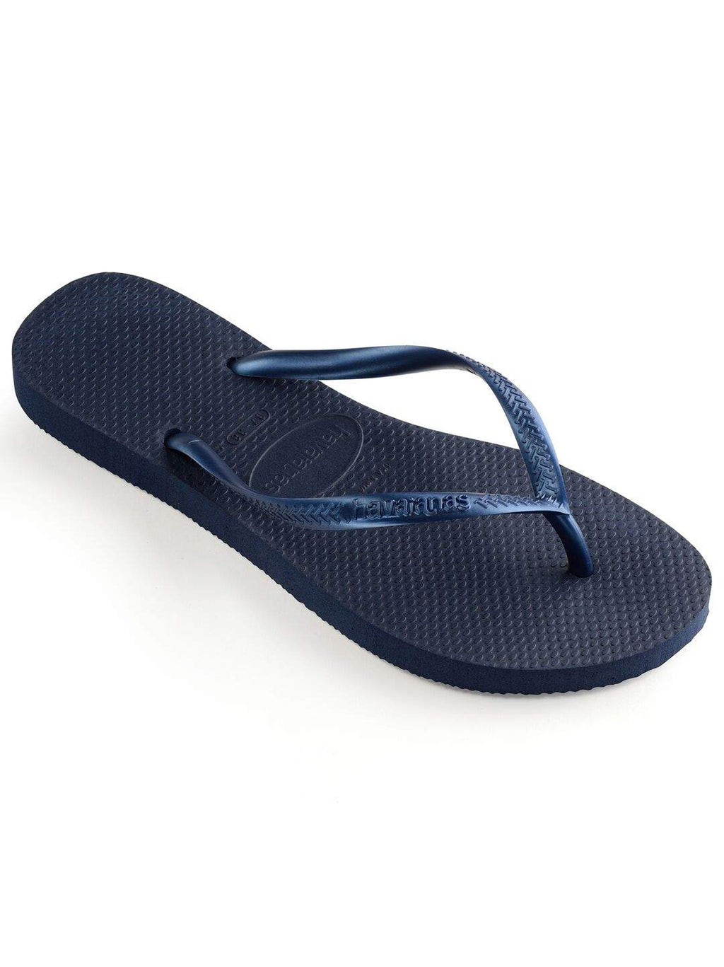 Womens Navy Blue Slim Slide