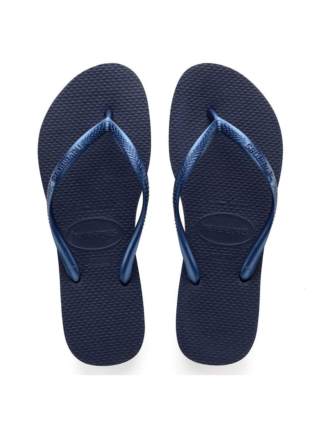 Womens Navy Blue Slim Slide