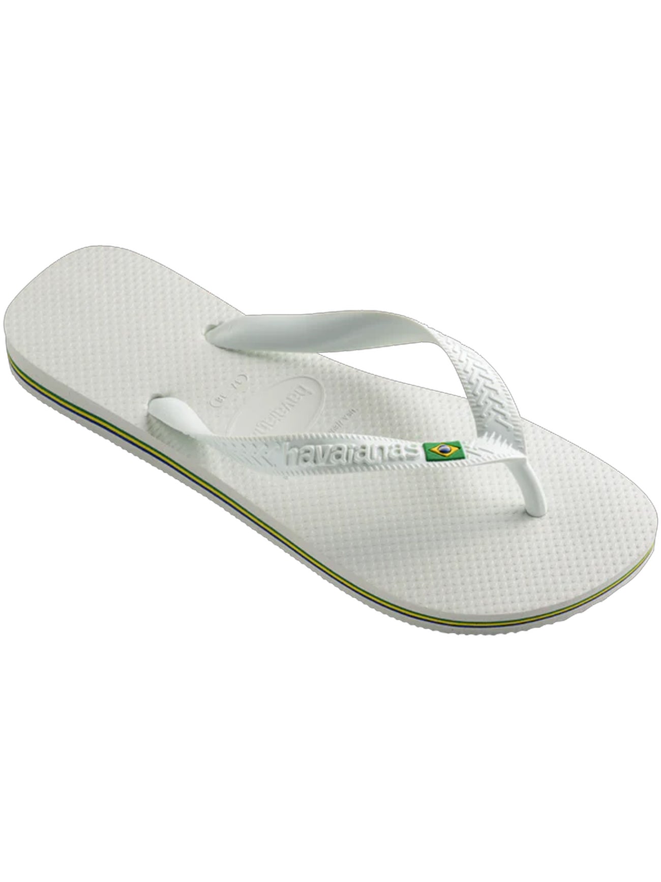 Mens White Brasil Slide