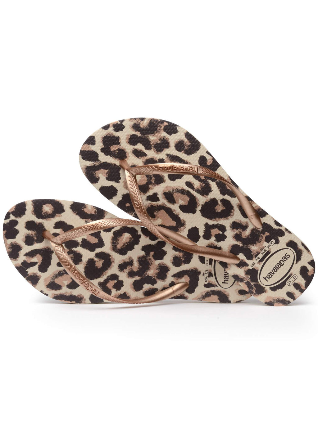 Womens Beige Animals Slim Flip Flop