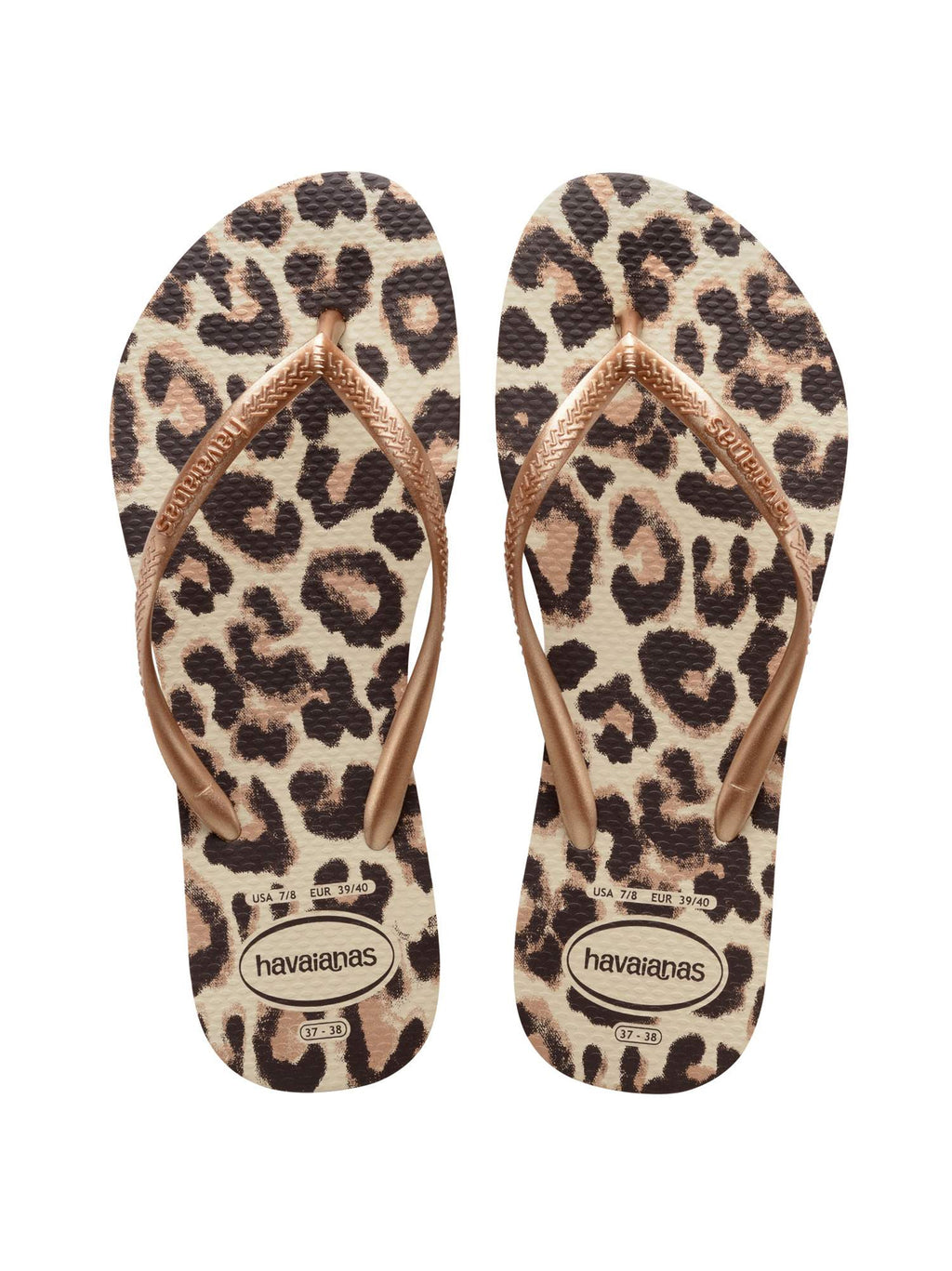 Womens Beige Animals Slim Flip Flop