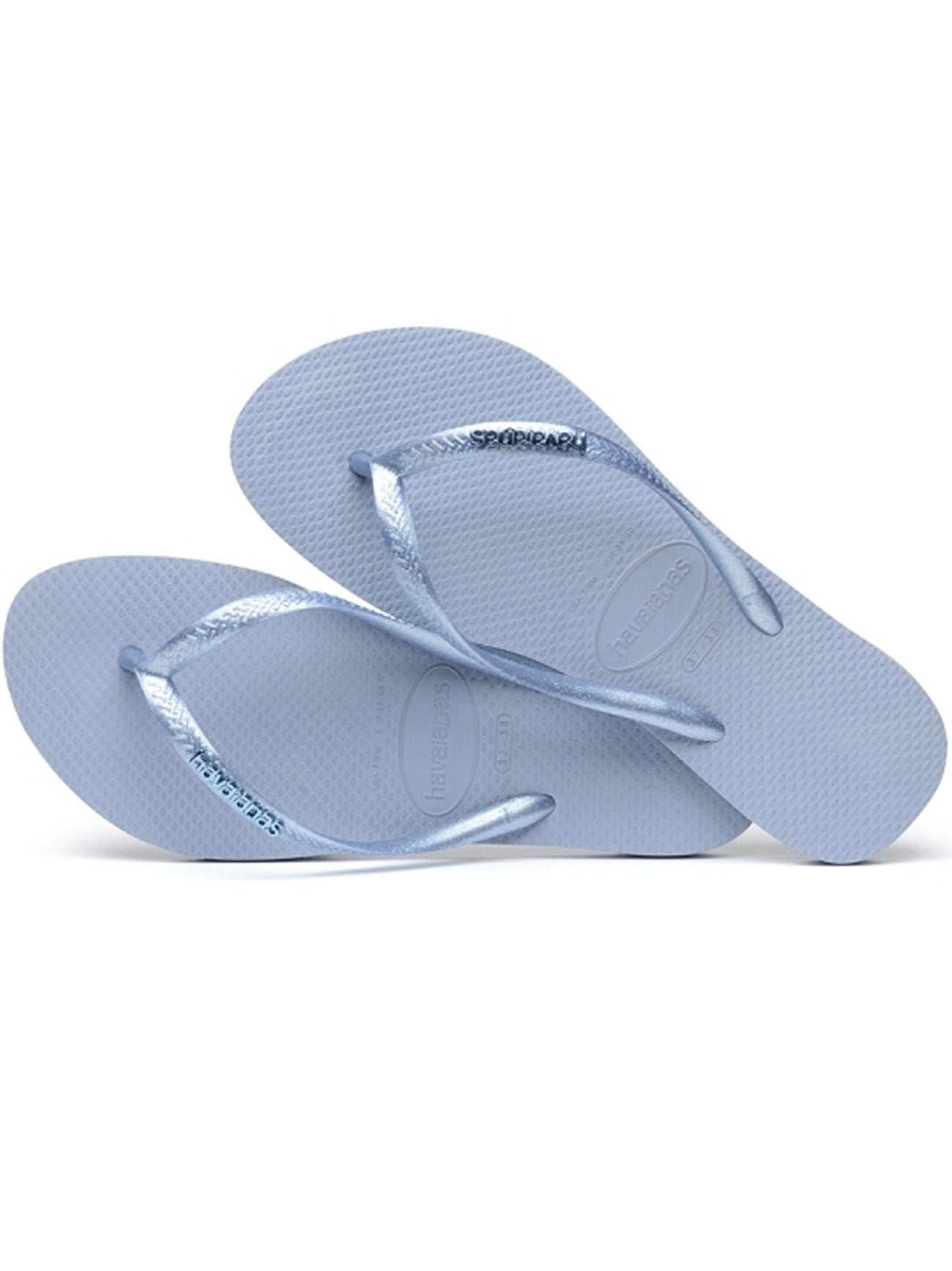 Unisex Metallic Blue Slim Logo Flip Flop