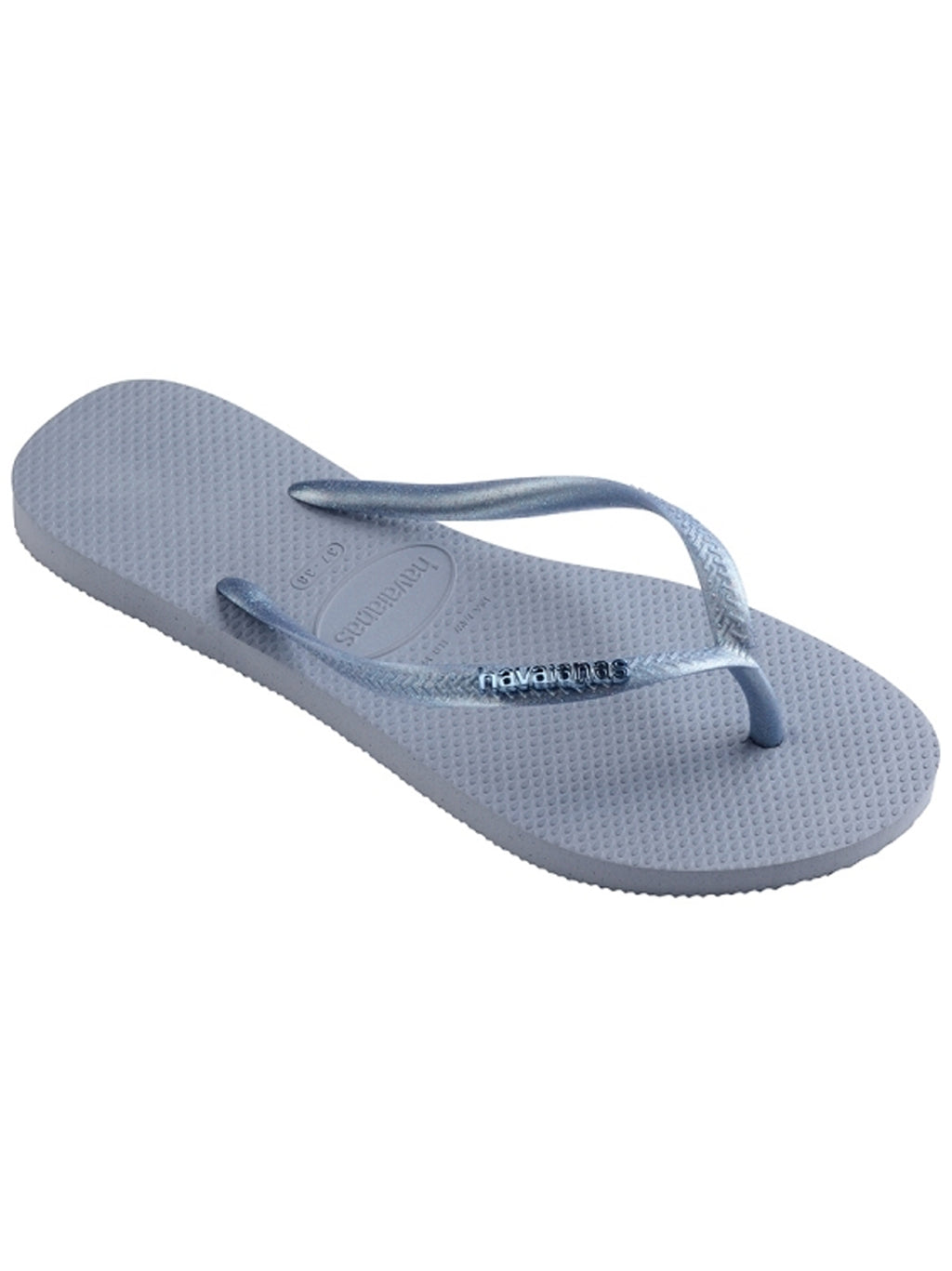 Unisex Metallic Blue Slim Logo Flip Flop