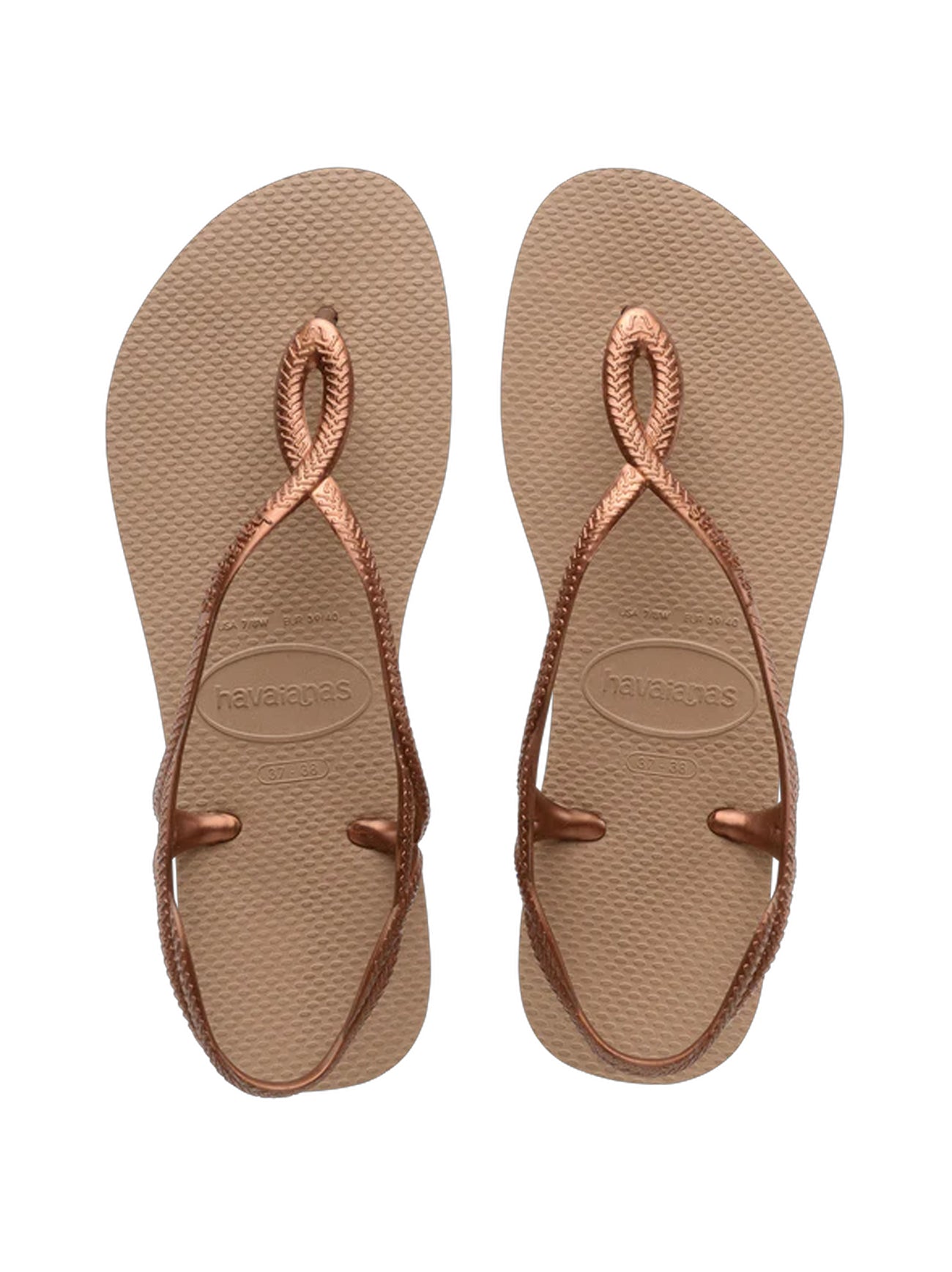 Womens Rose Gold Luna Flip Flop