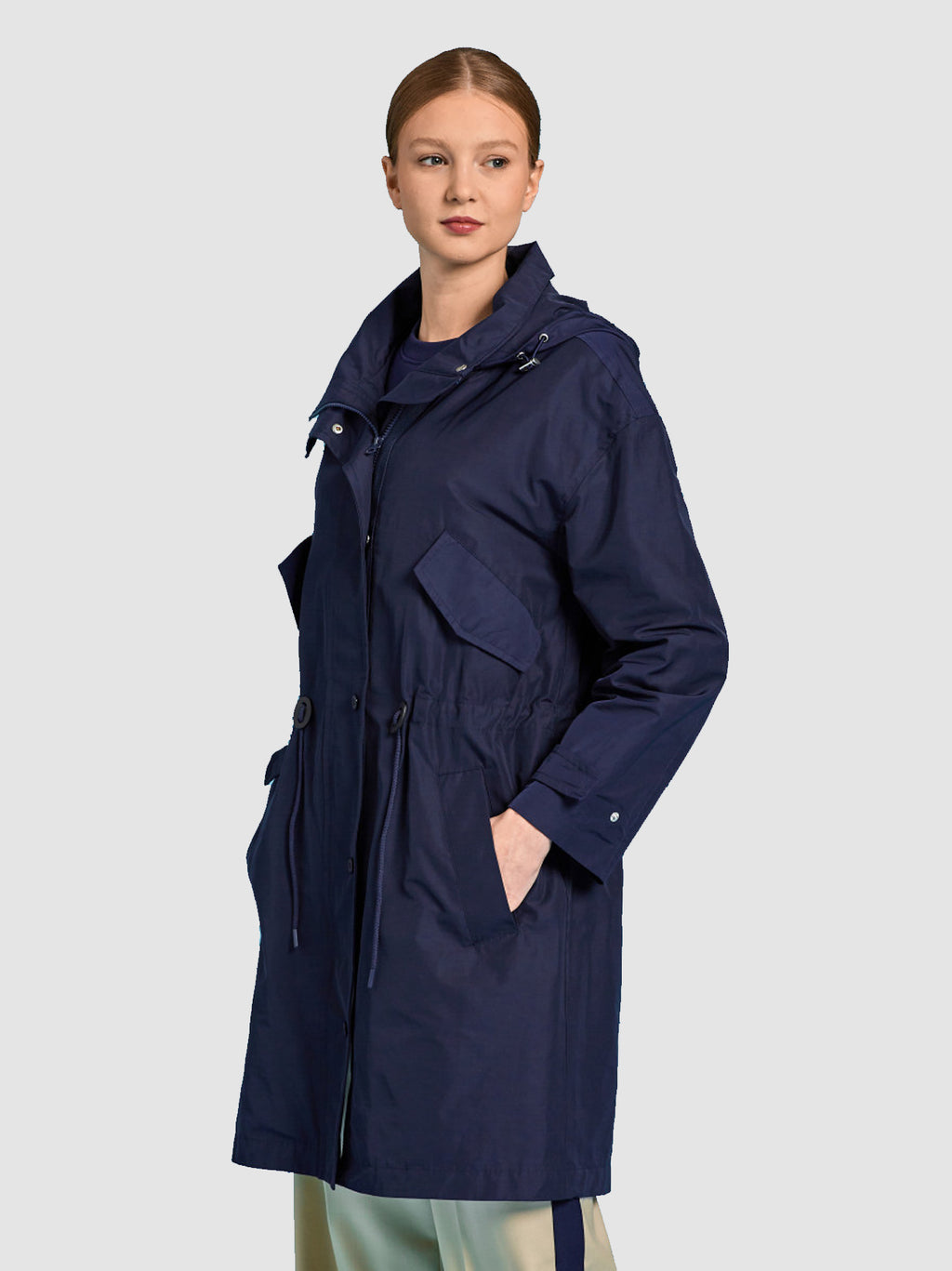 Womens Evening Blue Short Wind Parka