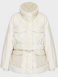 Womens Putty Blocked Down Short Parka